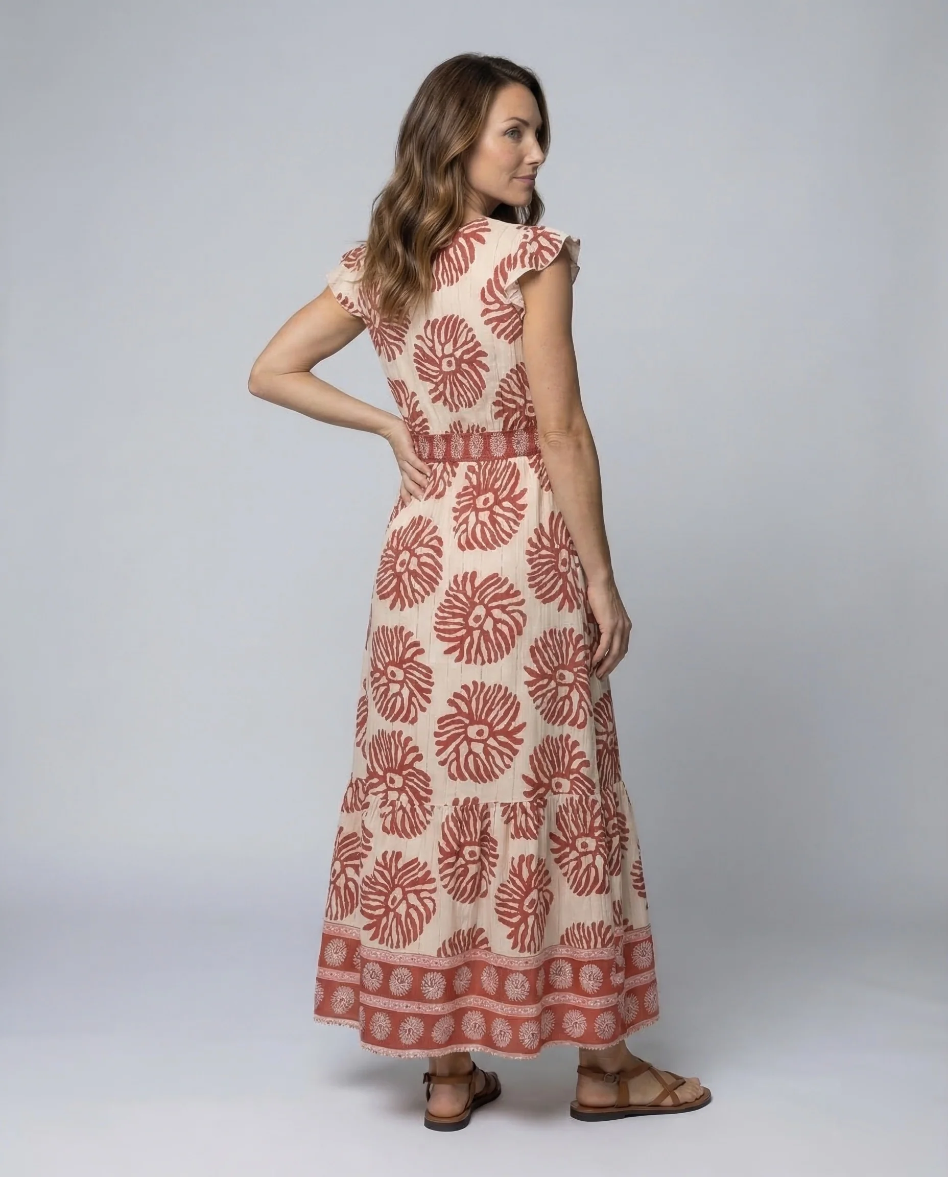 Damen Boho Maxikleid Stufen - Image 4