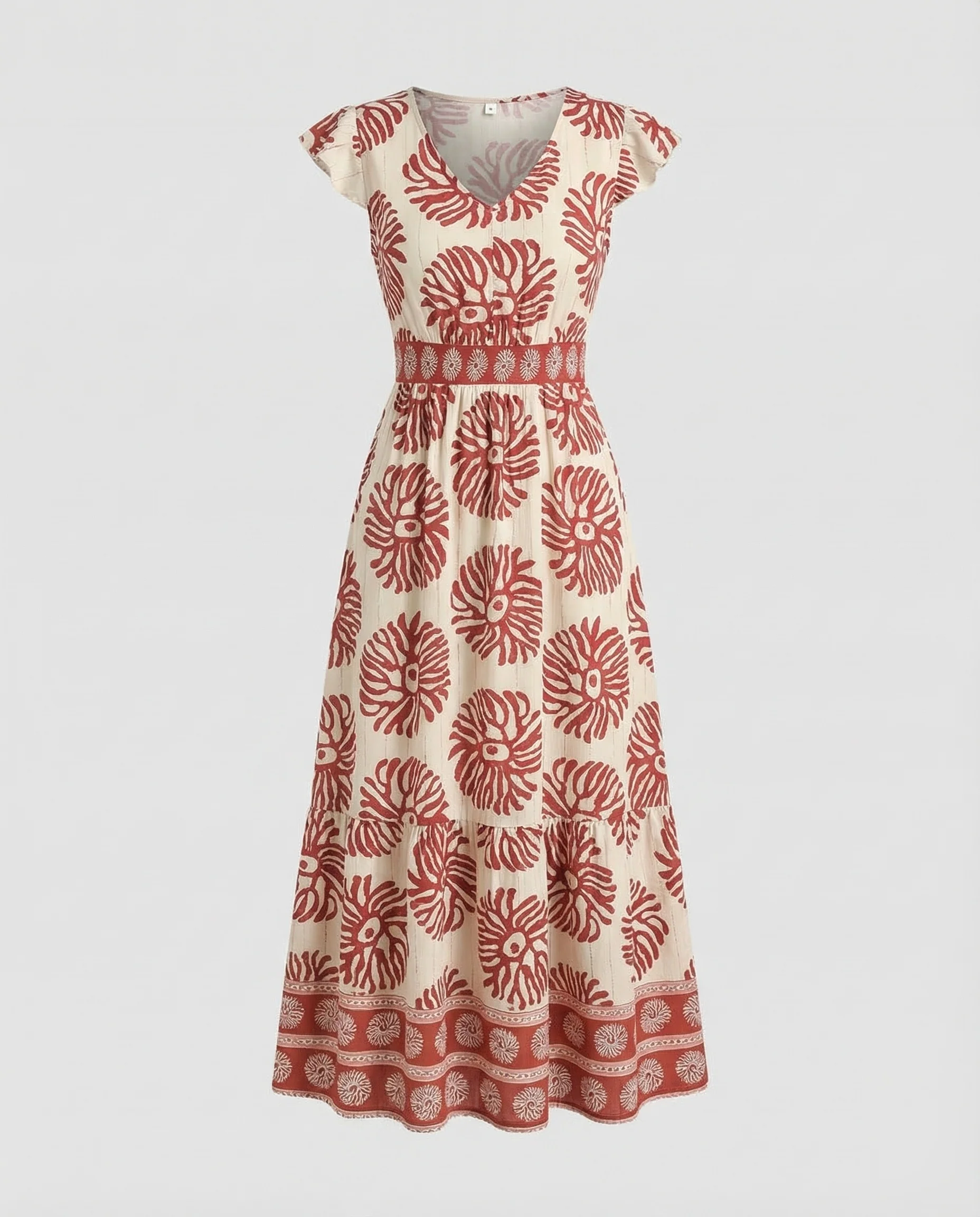 Damen Boho Maxikleid Stufen - Image 5