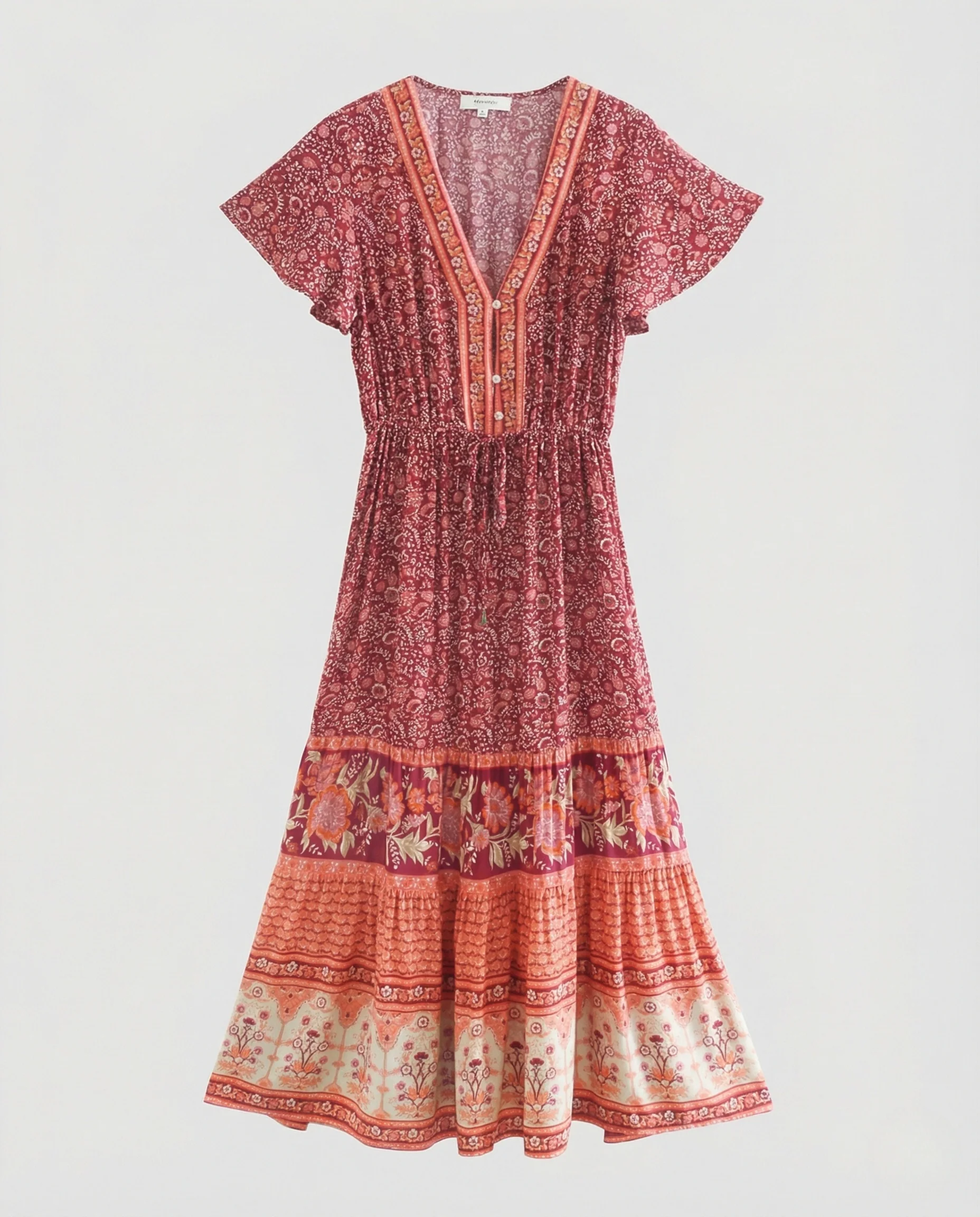 Damen Maxikleid Boho mit Schnürung - Image 5