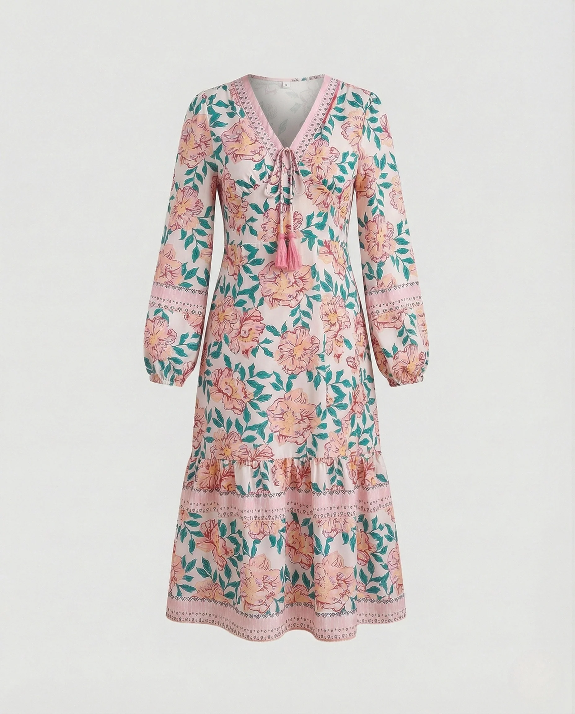 Boho Midikleid Damen Mit Quasten - Image 6