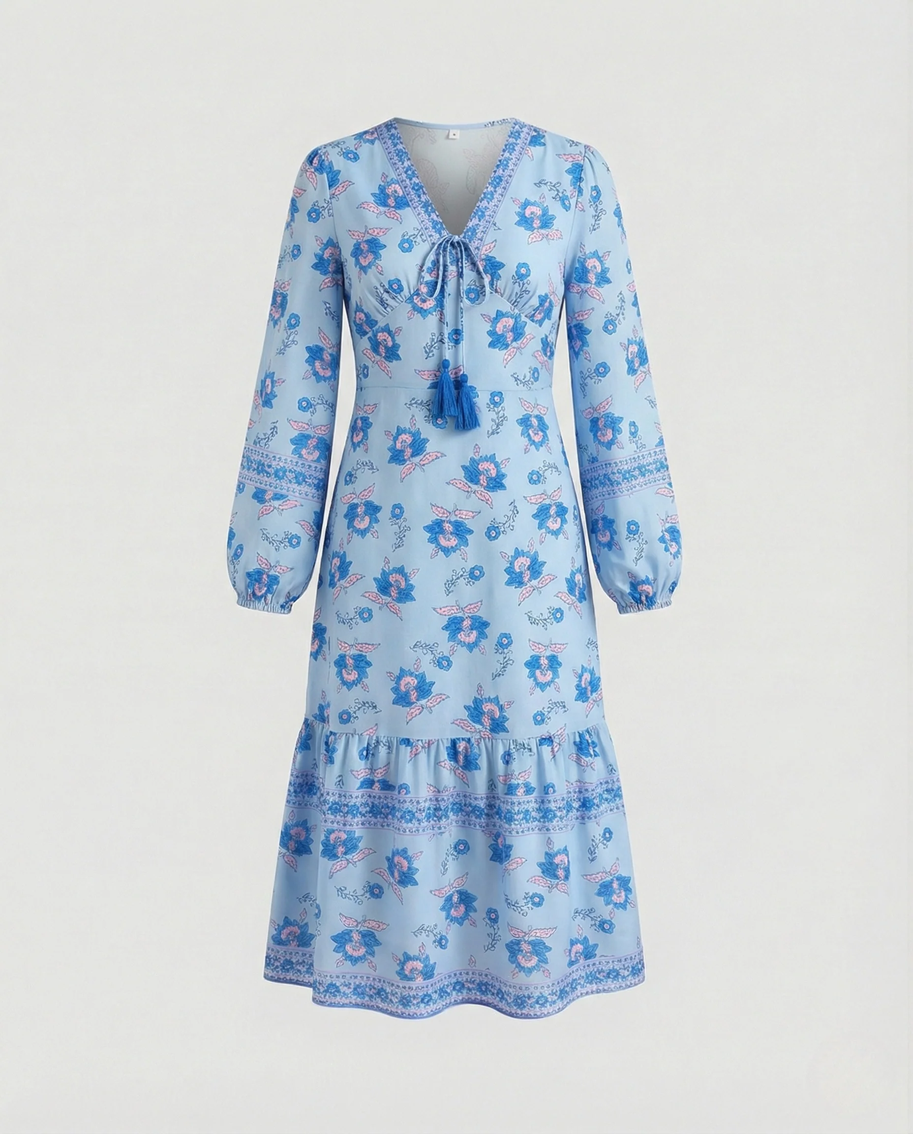 Boho Midikleid Damen Mit Quasten - Image 8