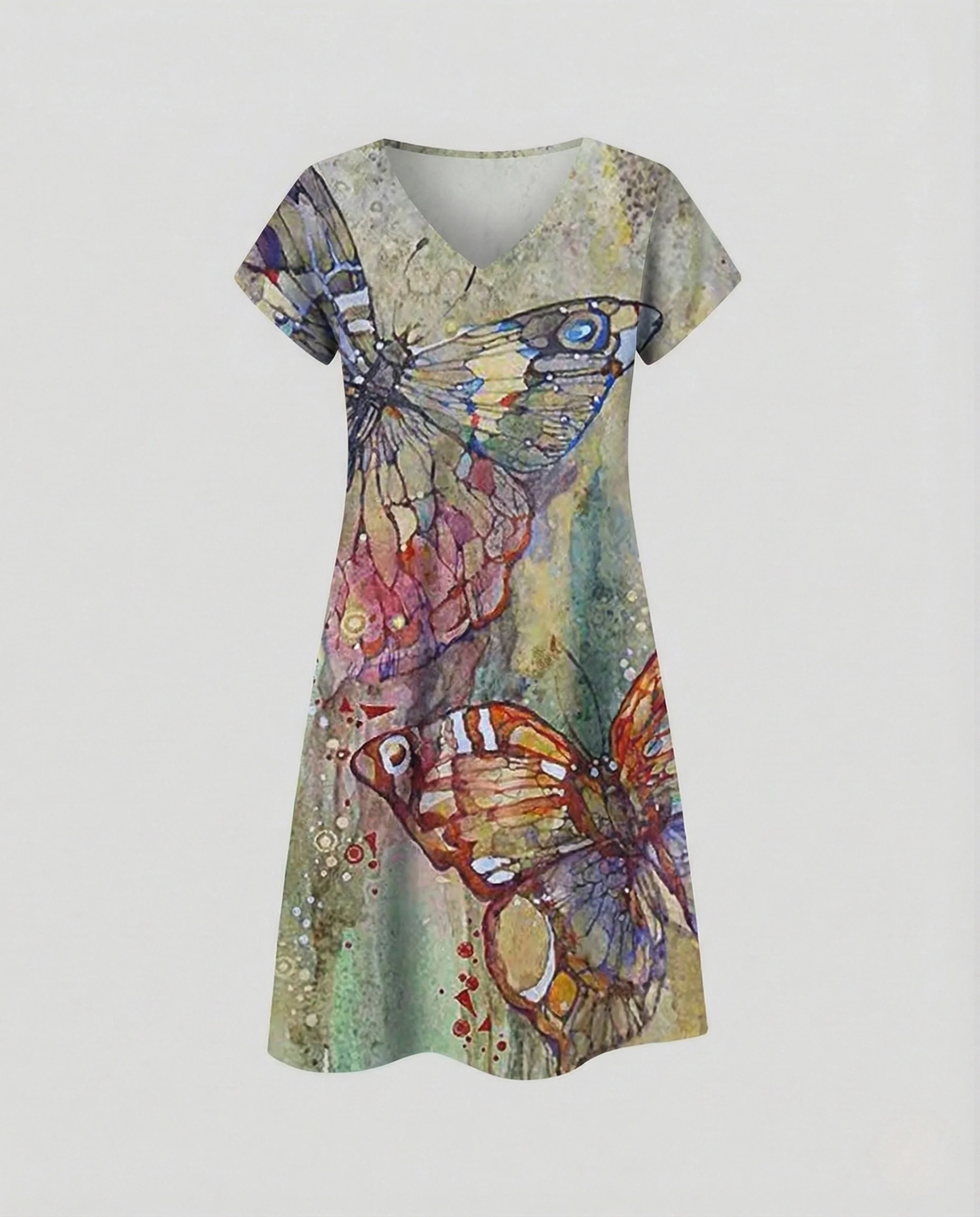 Damen Boho Sommerkleid mit Pfauenprint - Image 14