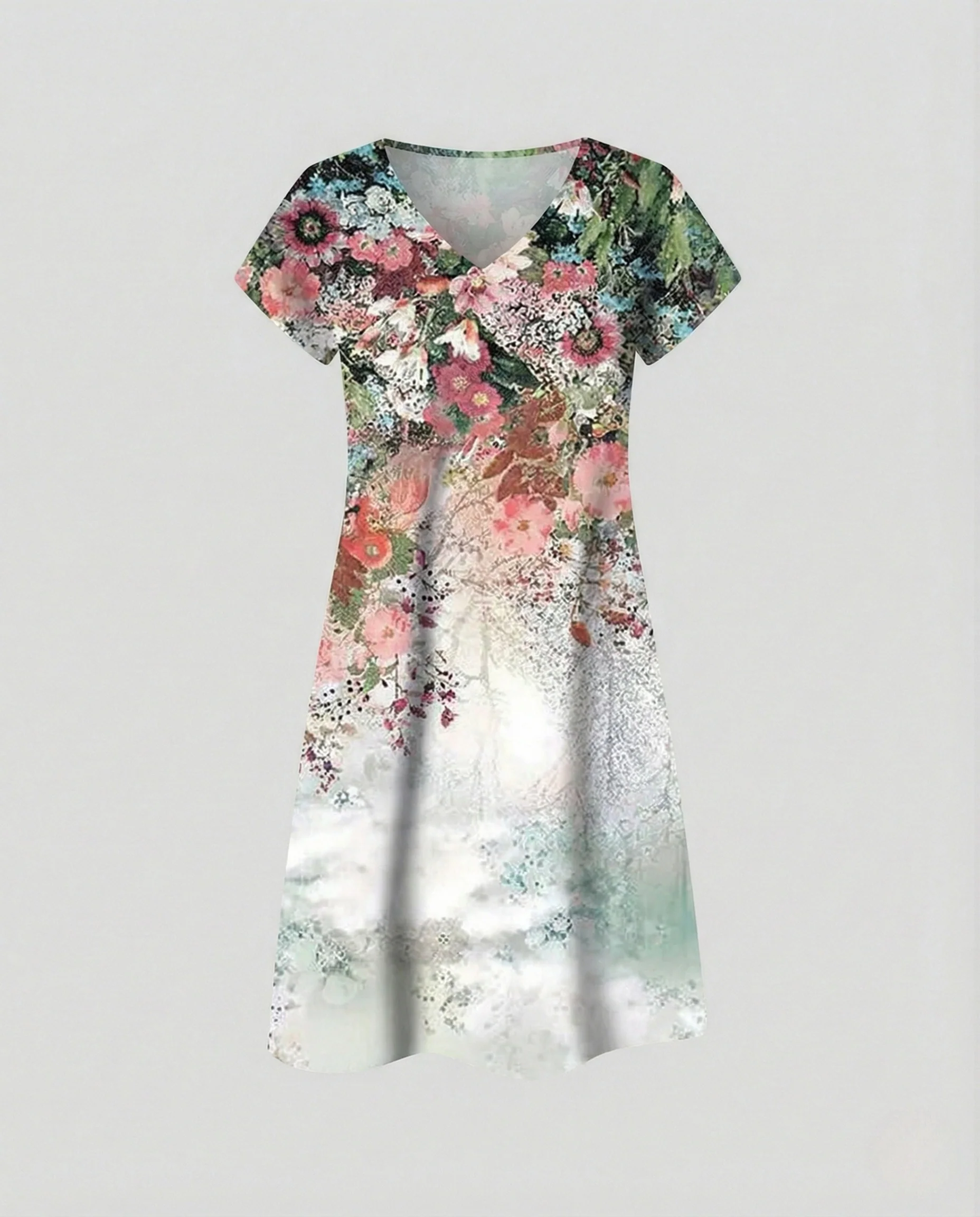 Damen Boho Sommerkleid mit Pfauenprint - Image 8