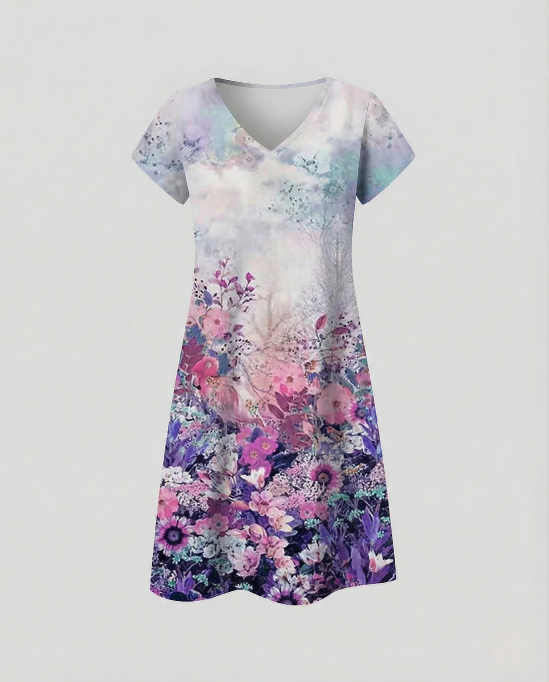 Damen Boho Sommerkleid mit Pfauenprint - Image 9