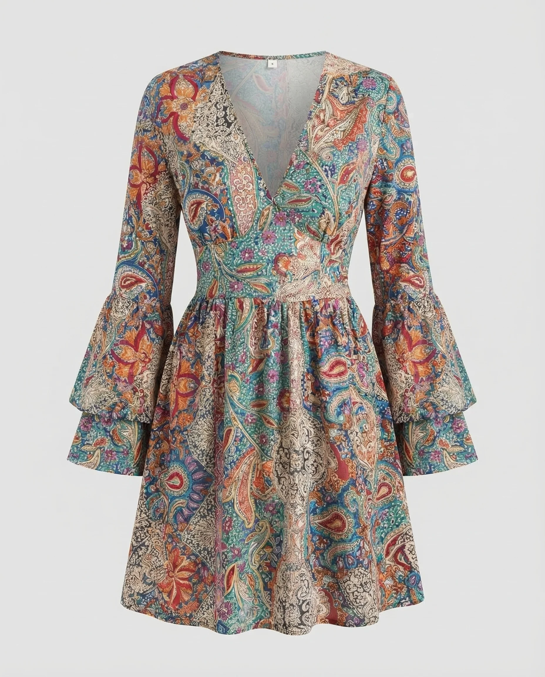 Boho Freizeitkleid Damen Wickelkleid - Image 5