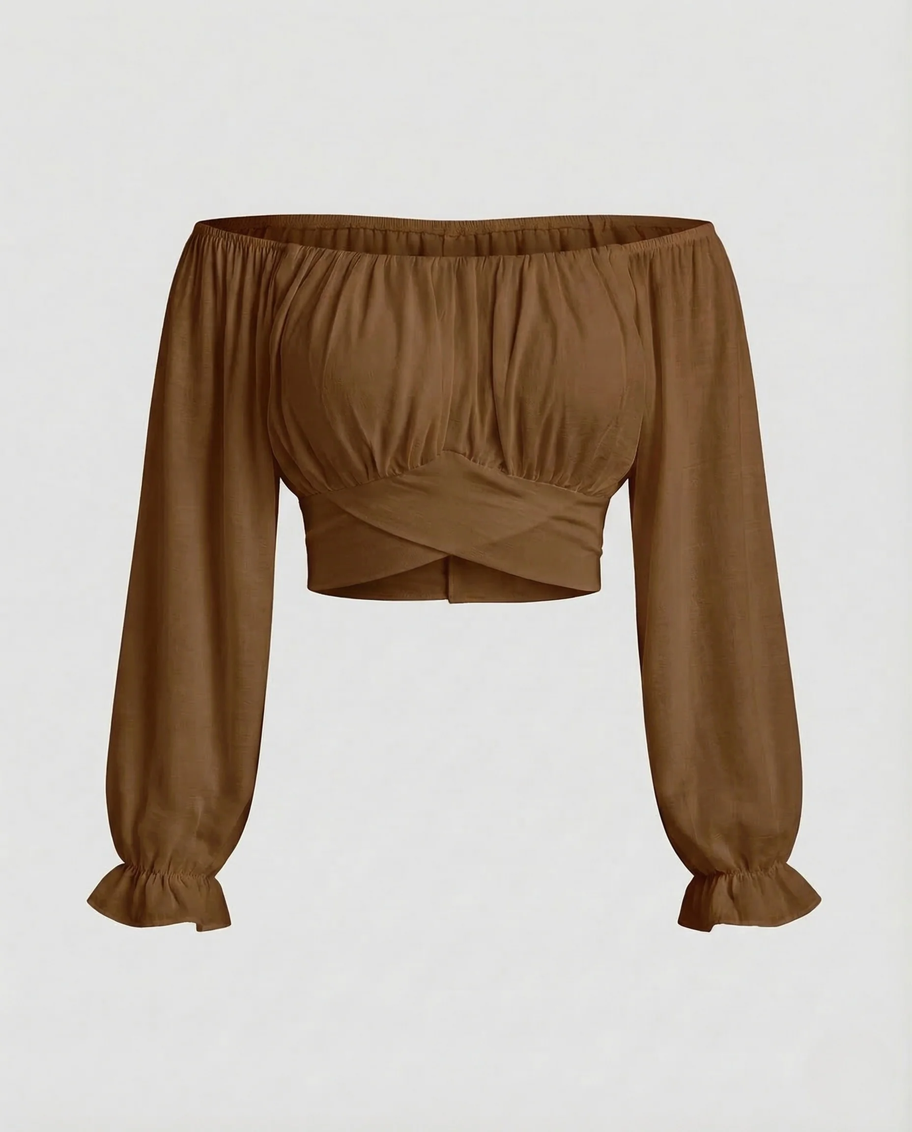 Damen Carmen Crop Top Puffärmel - Image 10