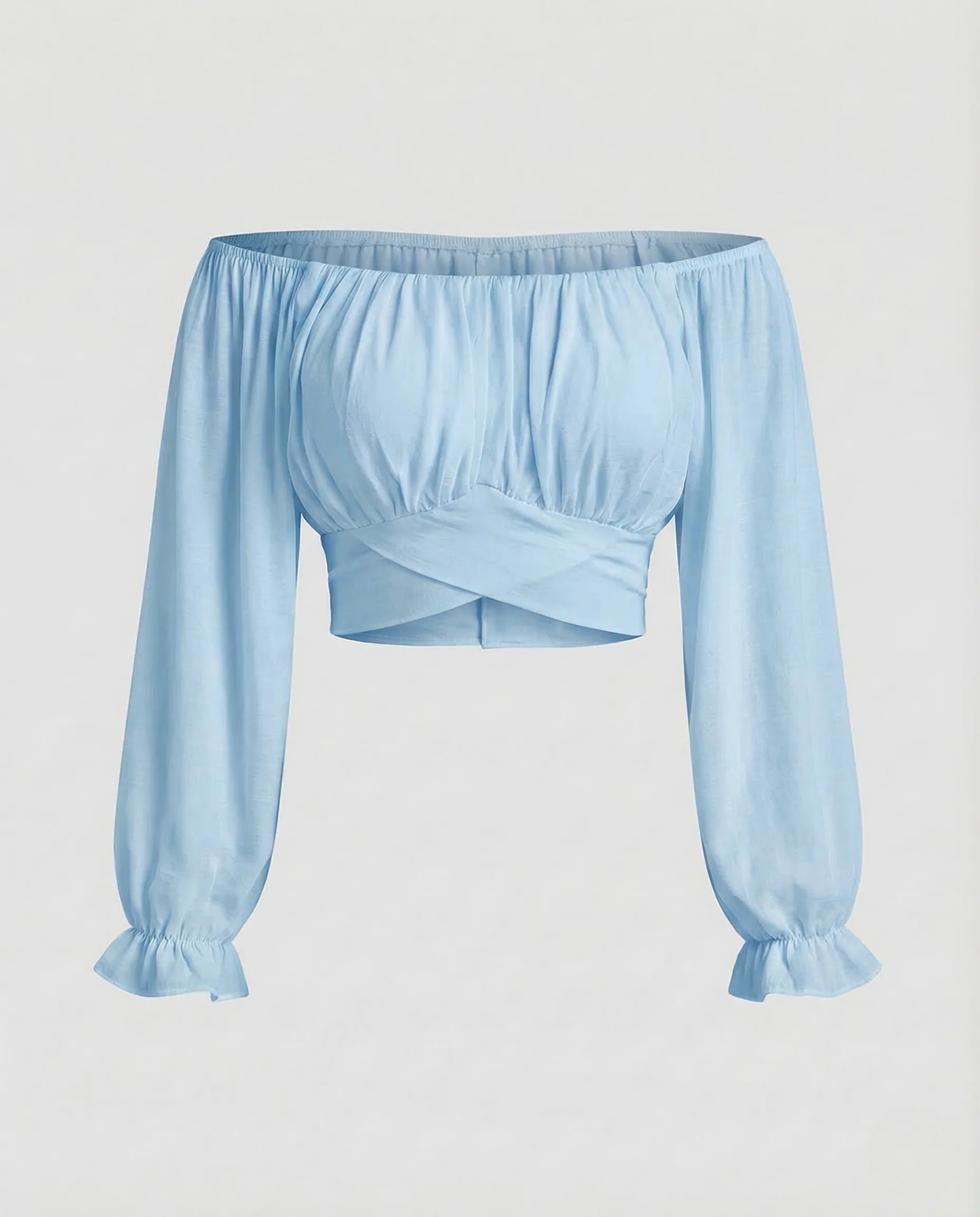 Damen Carmen Crop Top Puffärmel - Image 7