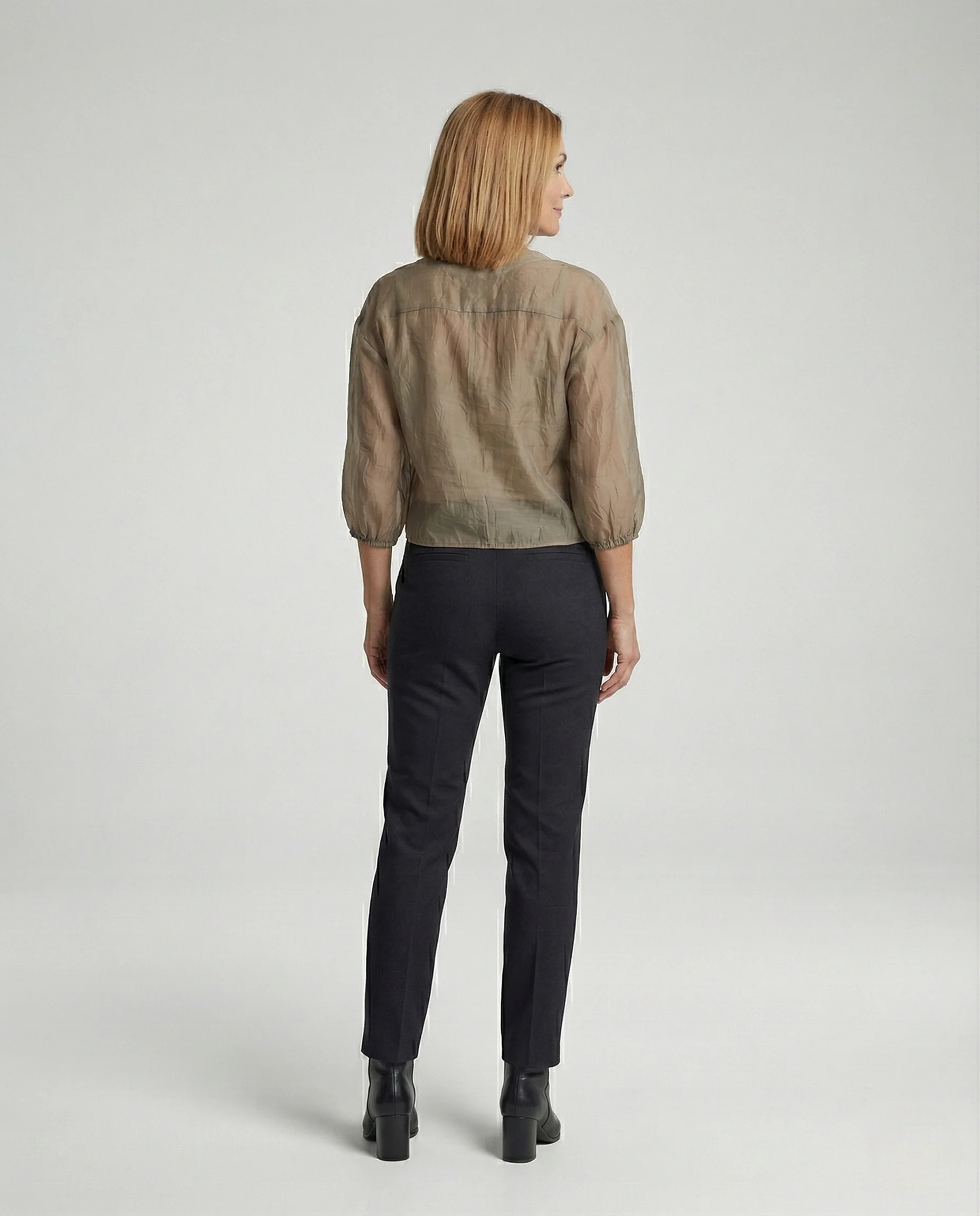 Damen Chiffon Bluse mit Puffärmeln - Image 3