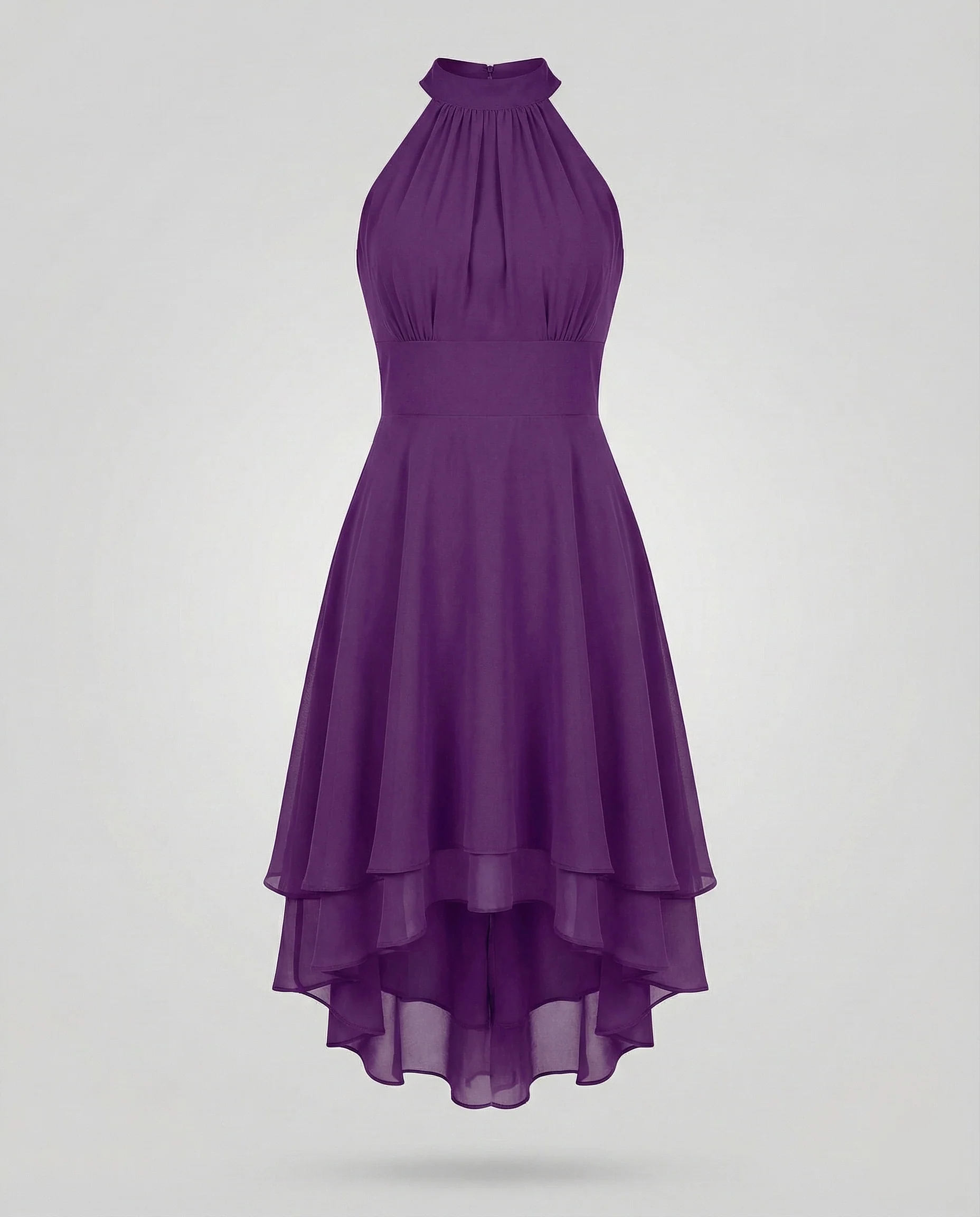 Damen Chiffon Halterkleid mit Stufenrock - Image 8