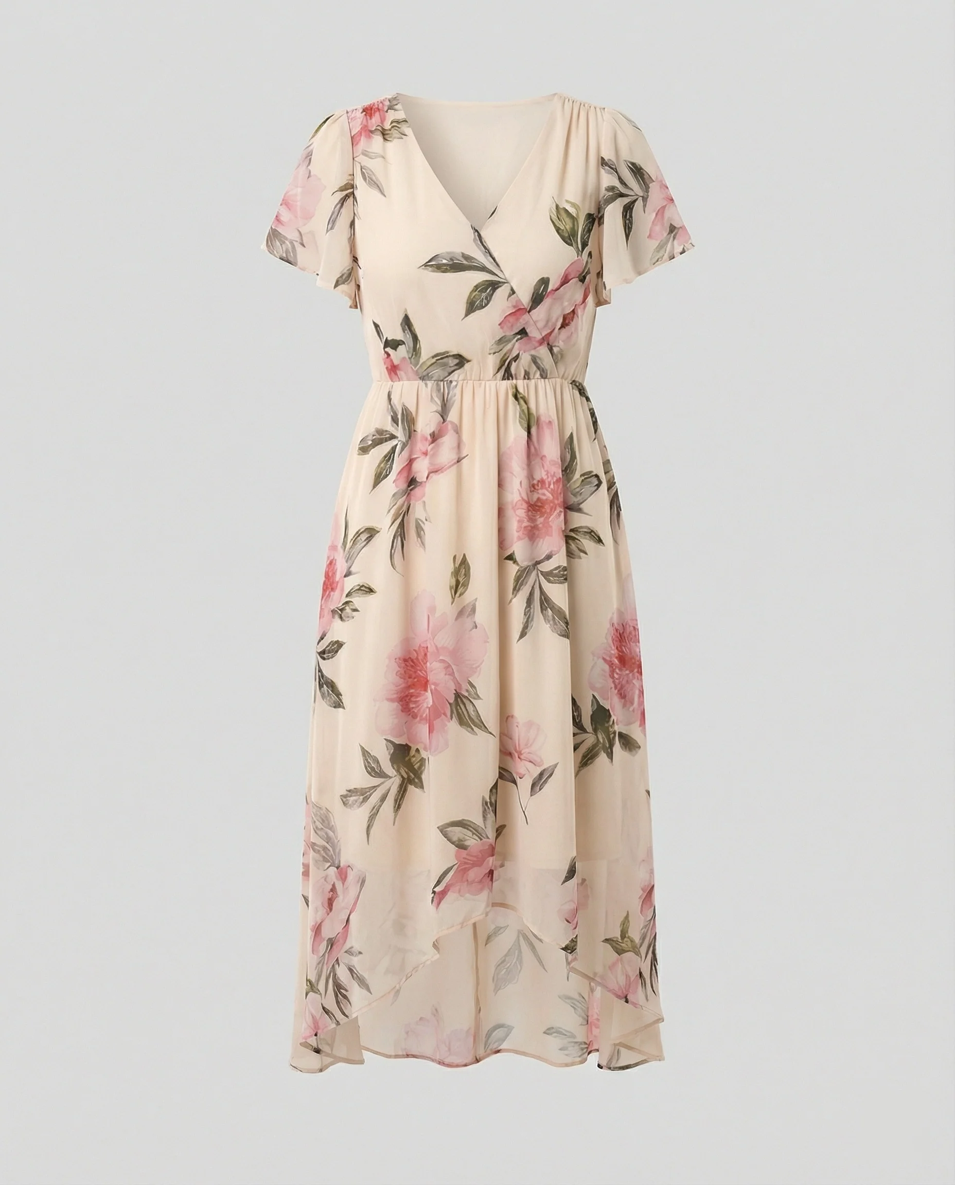Freizeitkleid Damen Chiffon High Low - Image 5
