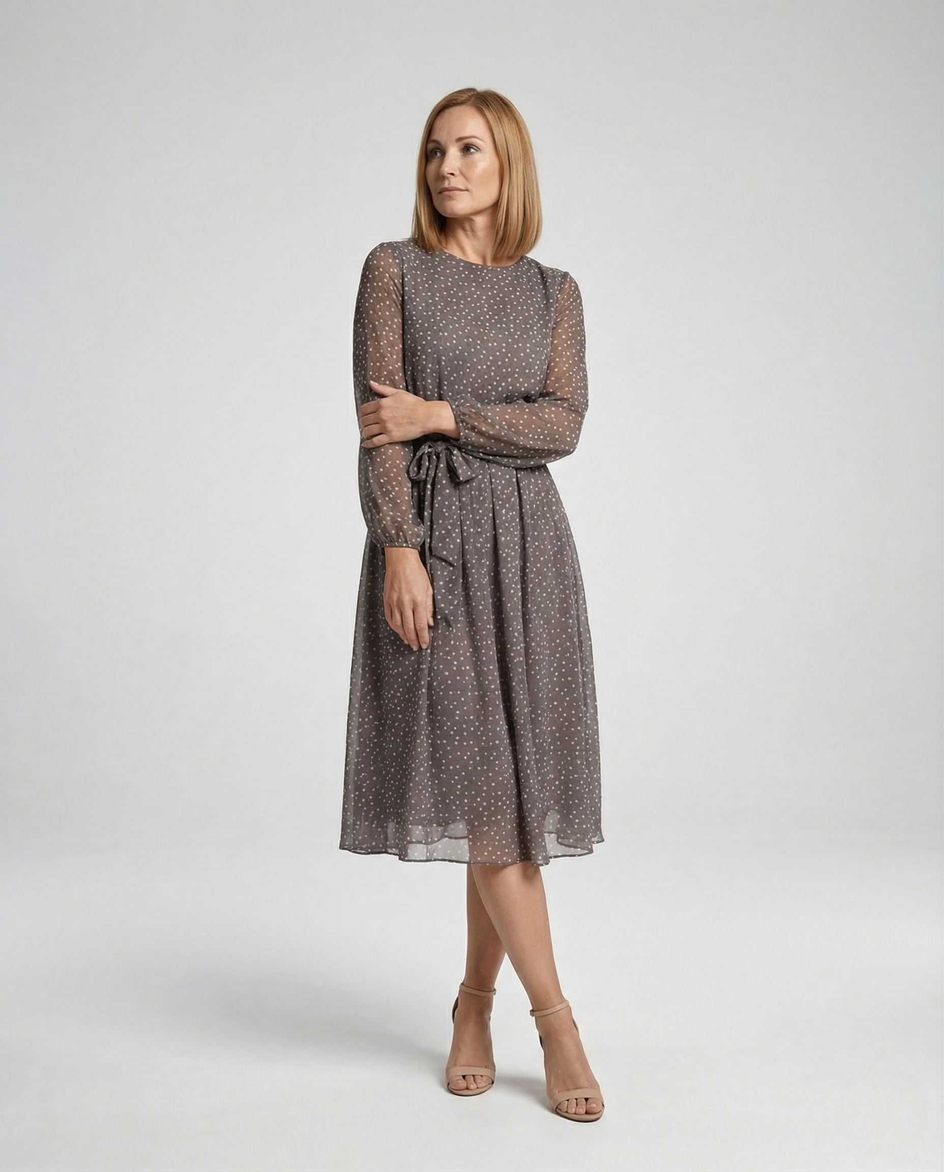Freizeitkleid Damen Midikleid Chiffon