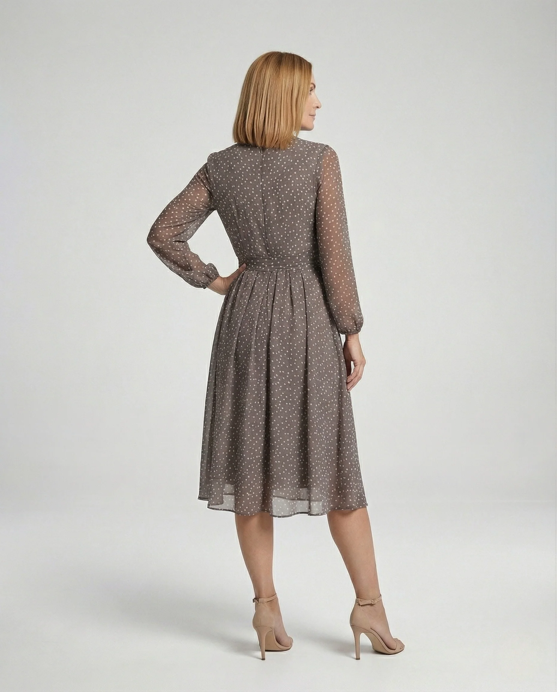 Freizeitkleid Damen Midikleid Chiffon - Image 4