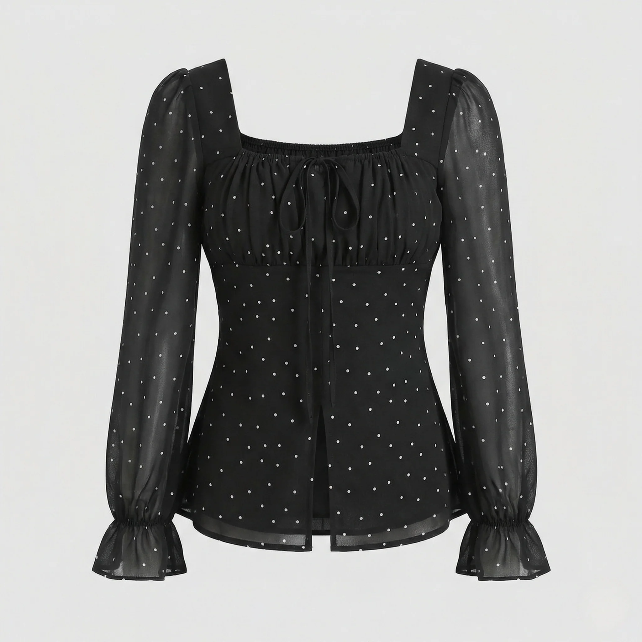 Damen Chiffonbluse mit Quadratischem Ausschnitt - Image 5