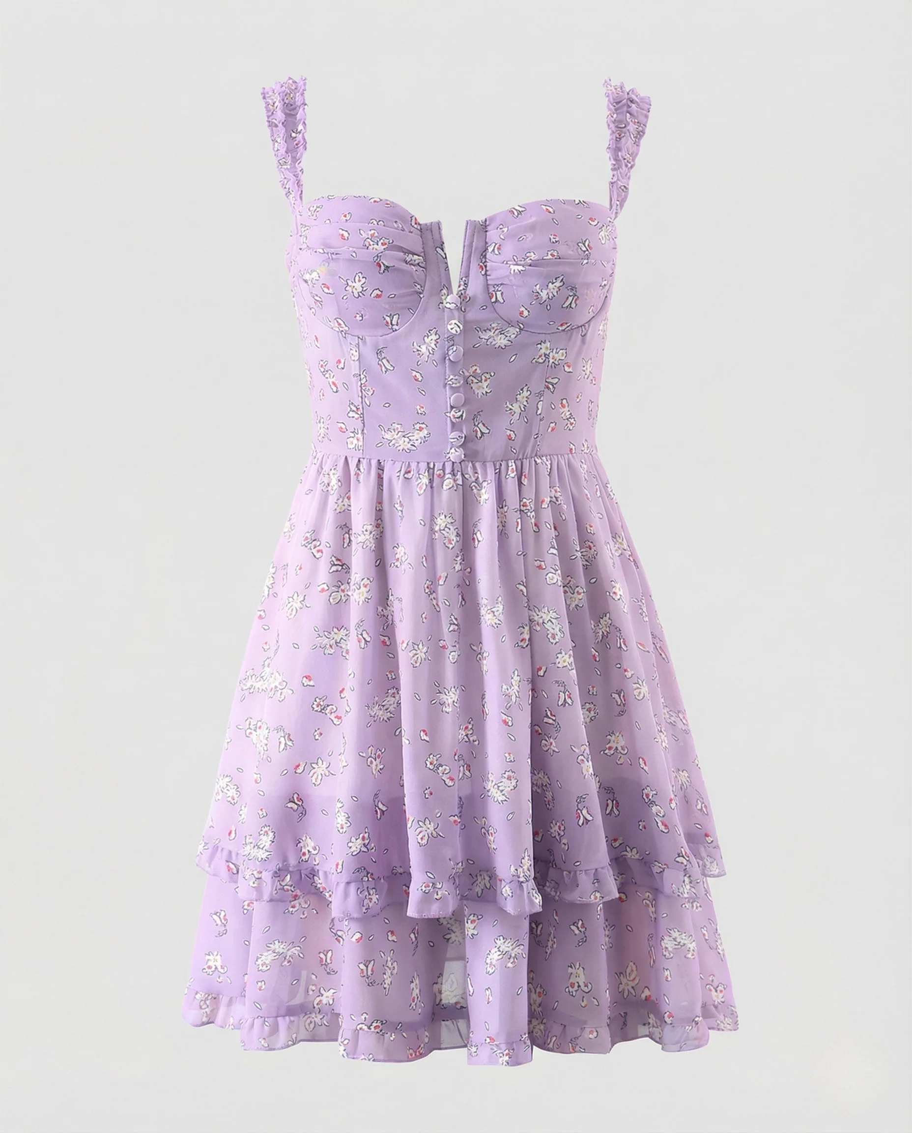 Damen Corsagen Minikleid mit Volantrock - Image 5