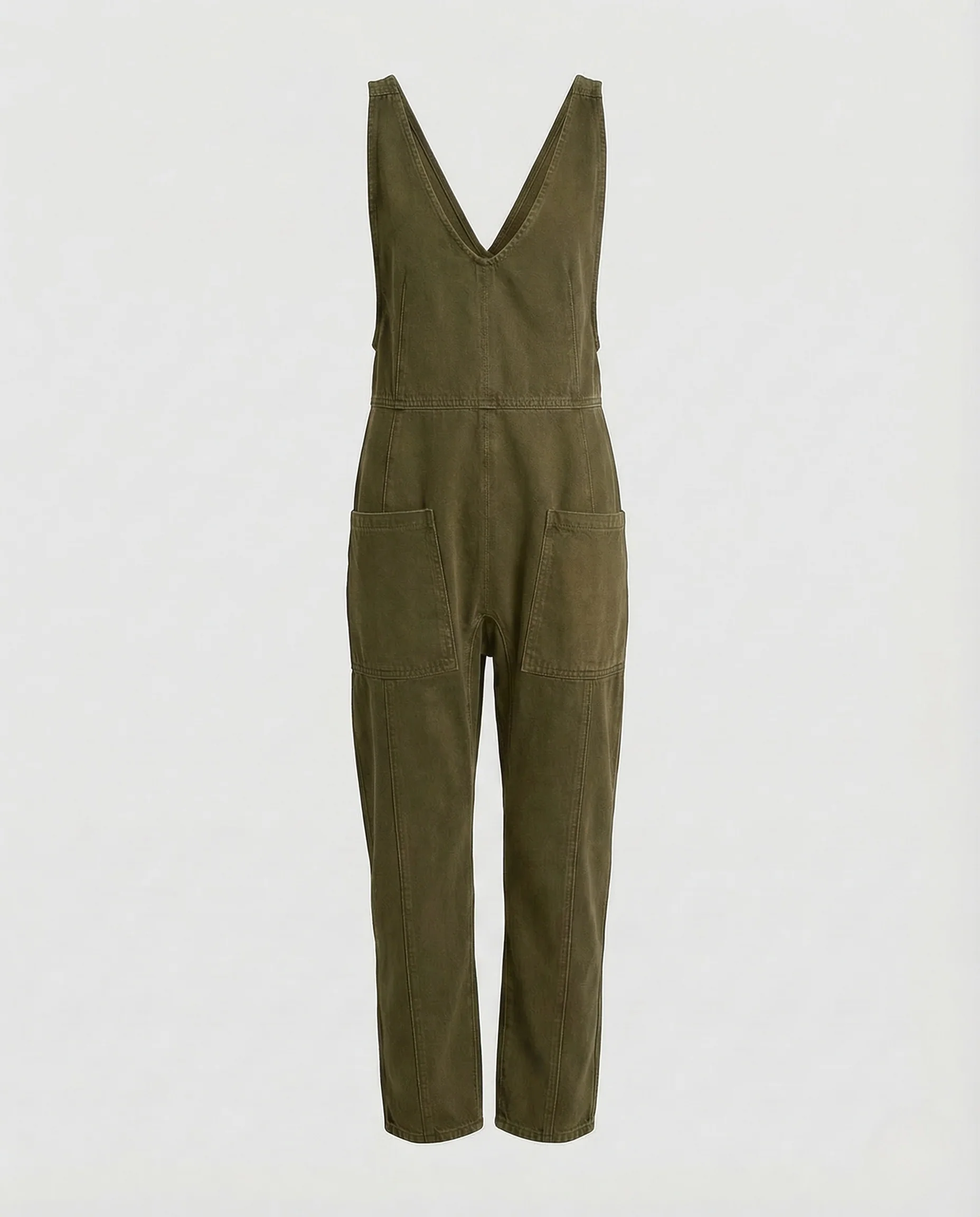 Damen Denim Latz Overall V Ausschnitt - Image 12