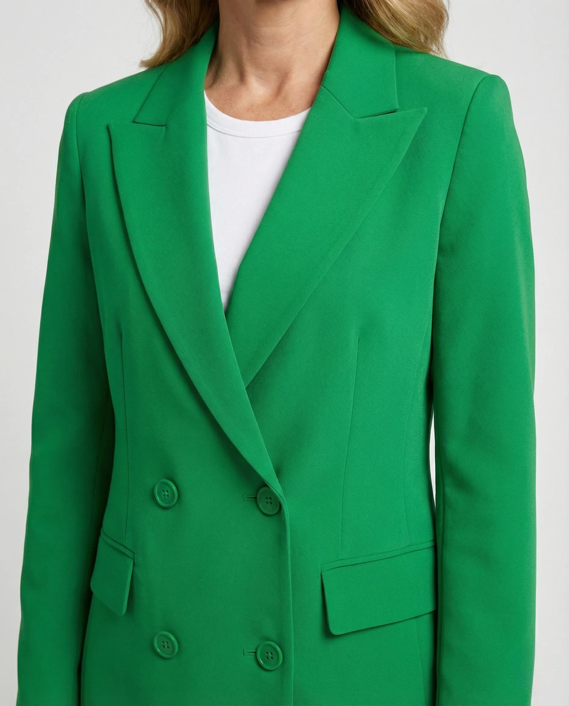 Damen Doppelreihiger Power-Blazer mit Bügelfaltenhose - Image 3