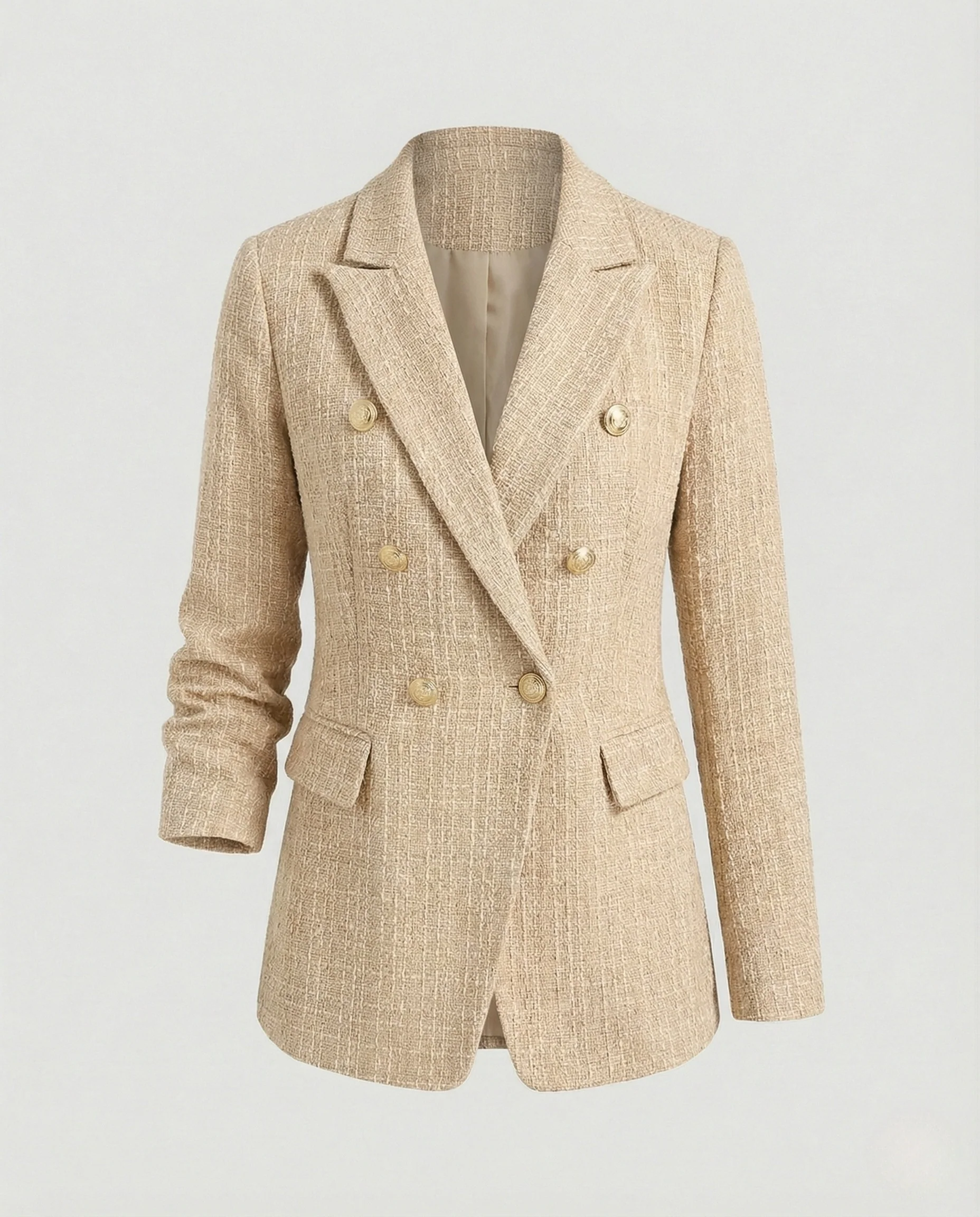 Damen Blazer Bouclé Karo elegant - Image 5
