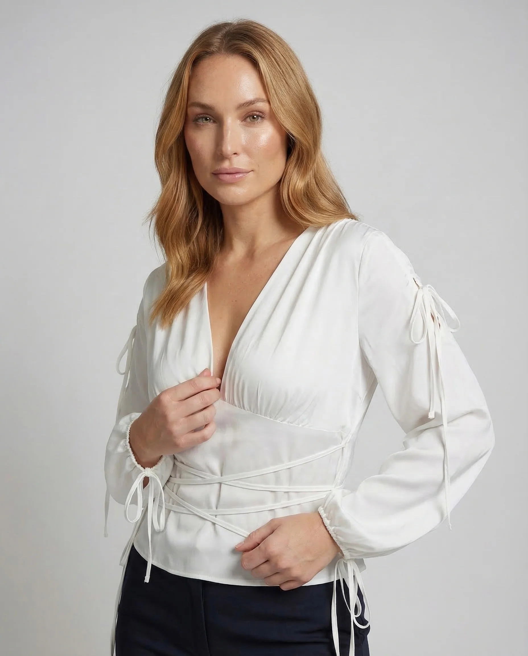 Damen Wickeltunika Korsett - Image 2