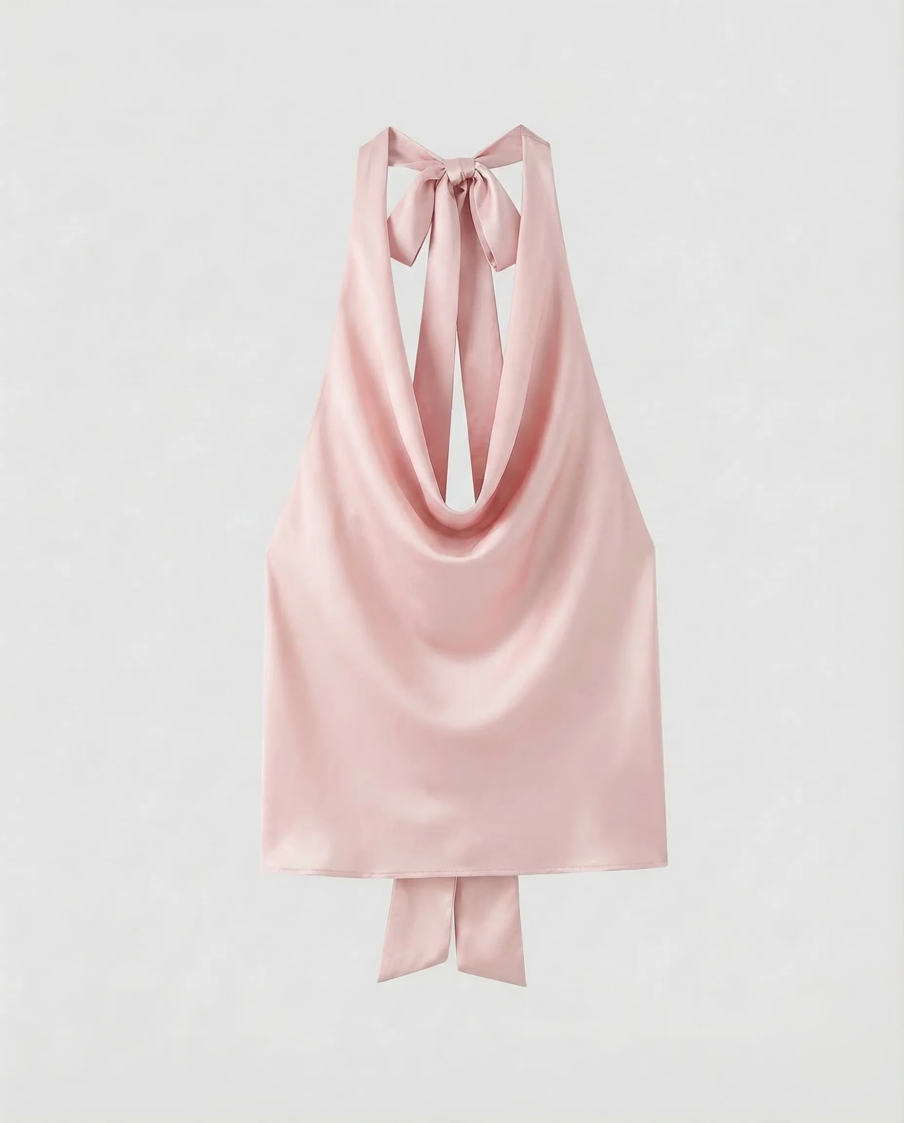 Damen Satin Haltertop Drapiert - Image 10