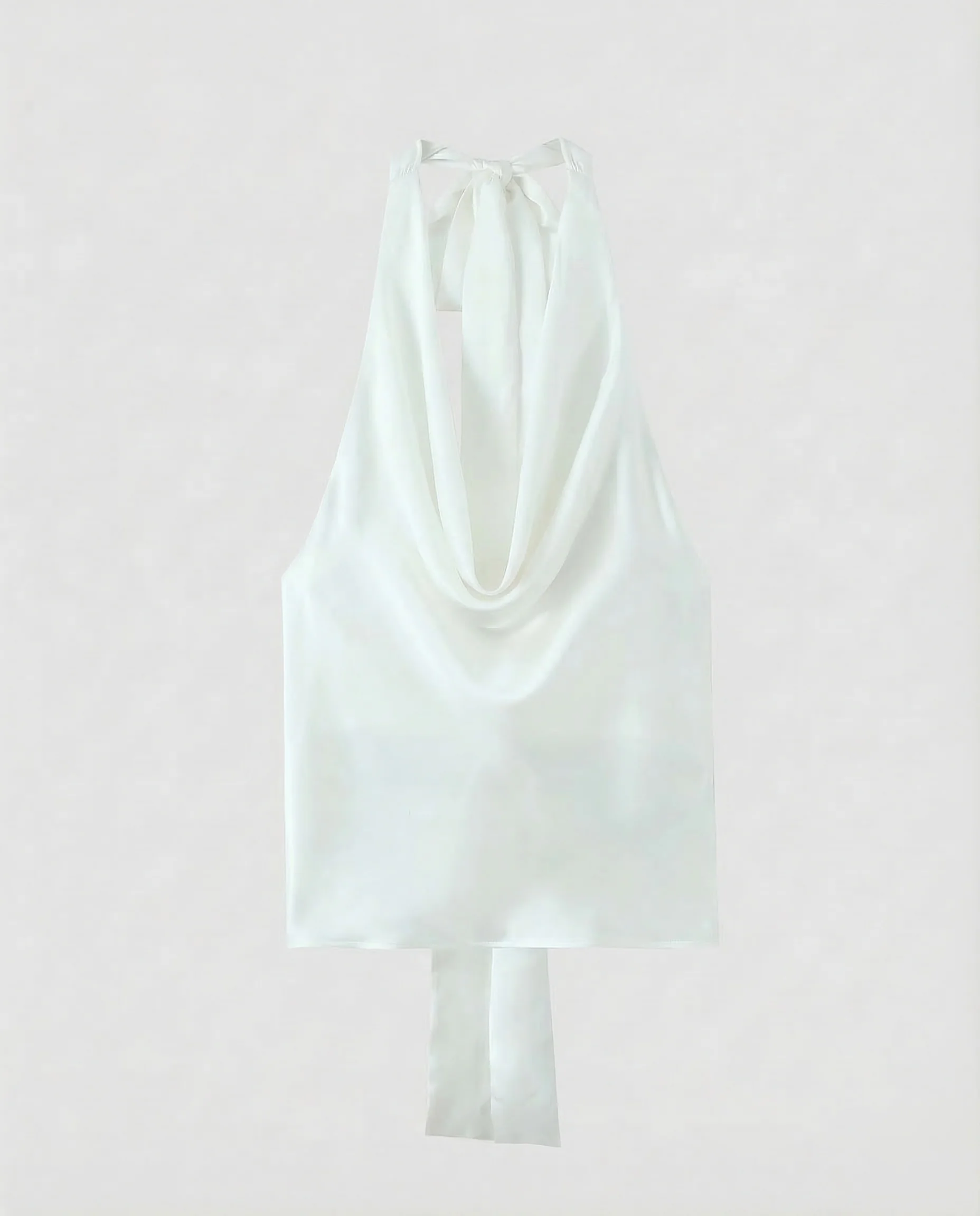 Damen Satin Haltertop Drapiert - Image 11