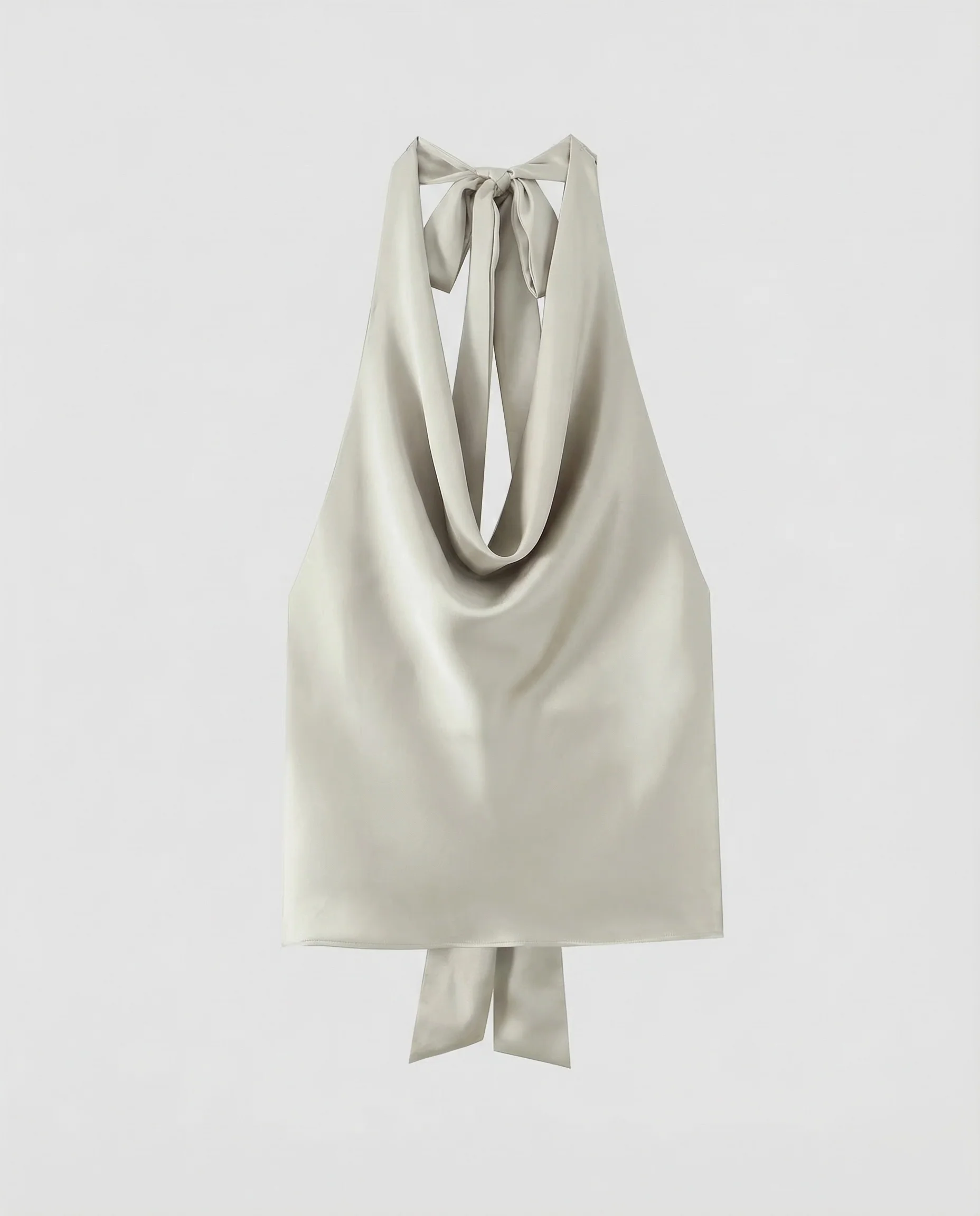 Damen Satin Haltertop Drapiert - Image 5