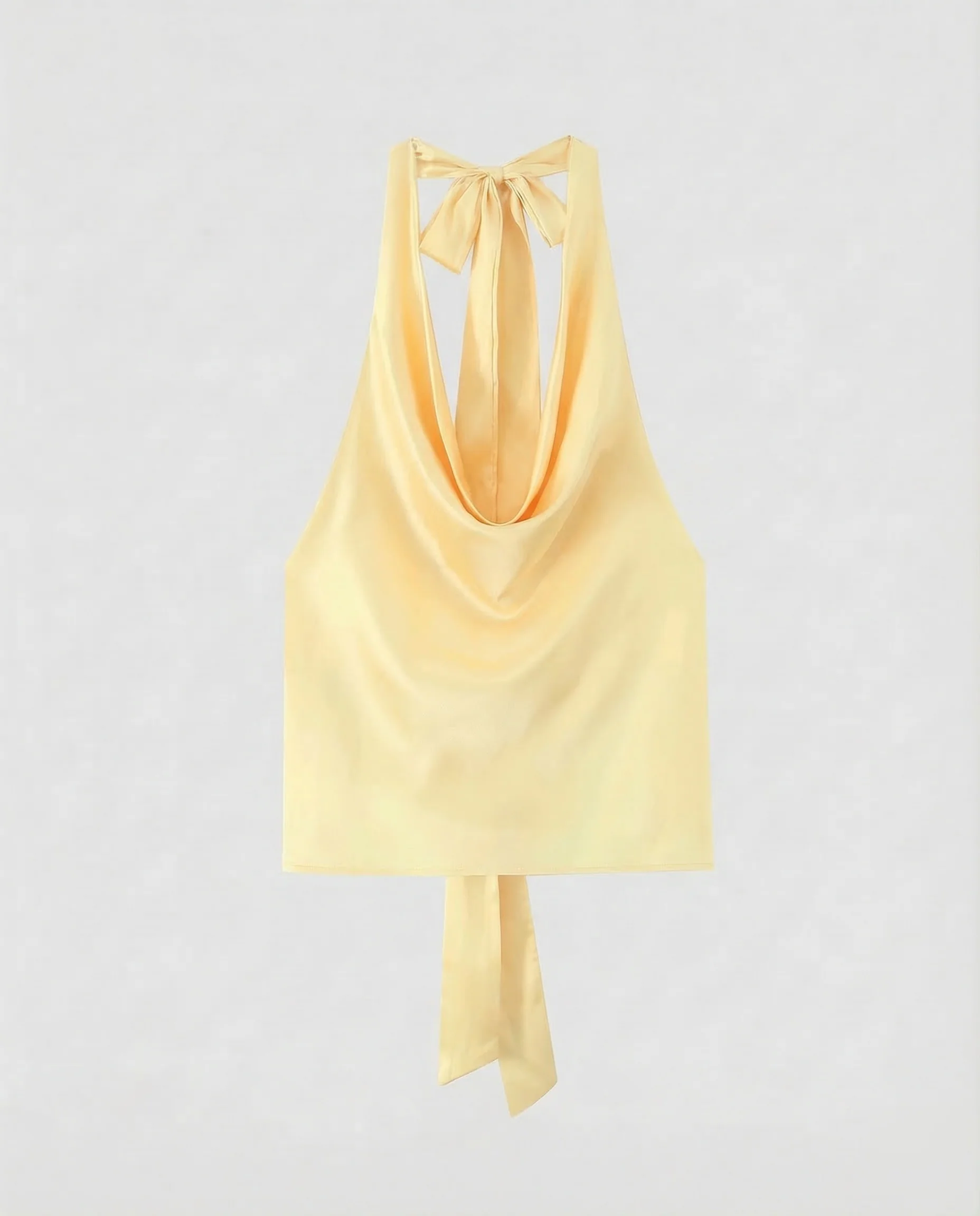 Damen Satin Haltertop Drapiert - Image 6
