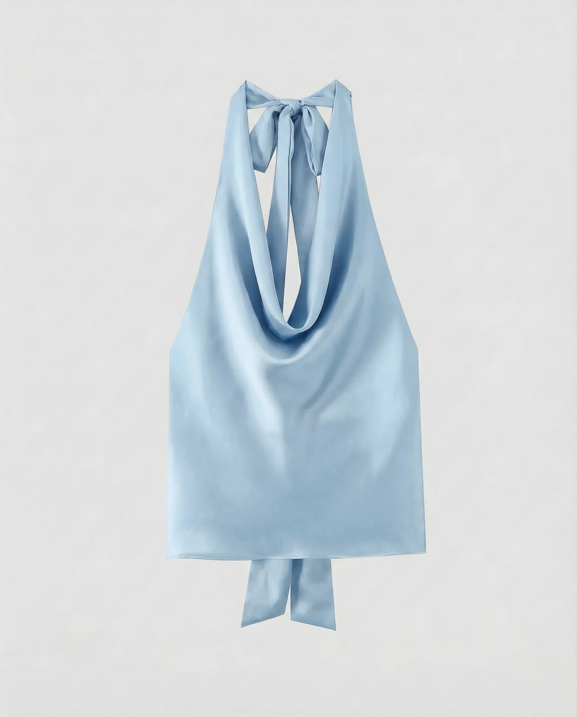 Damen Satin Haltertop Drapiert - Image 7