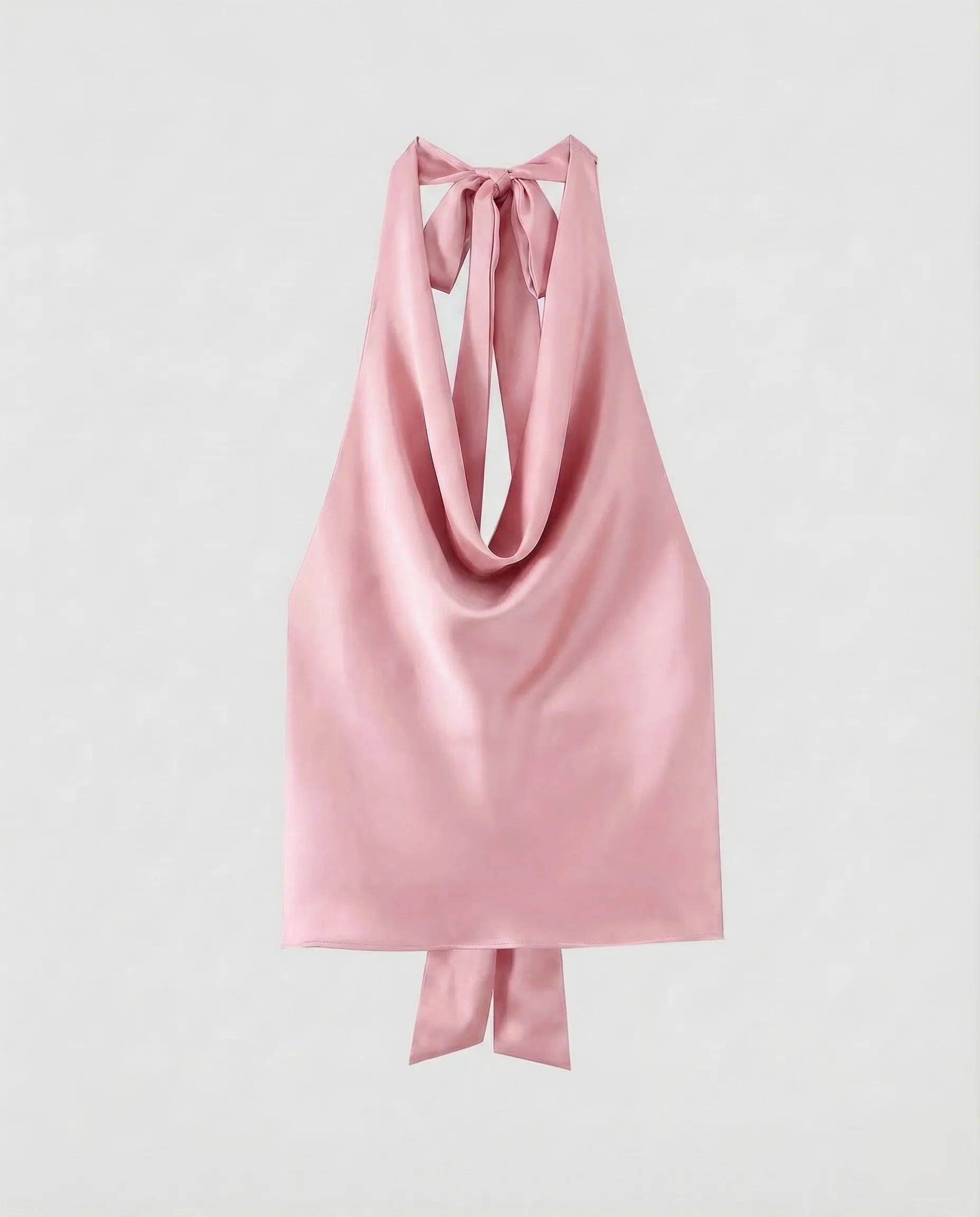 Damen Satin Haltertop Drapiert - Image 8
