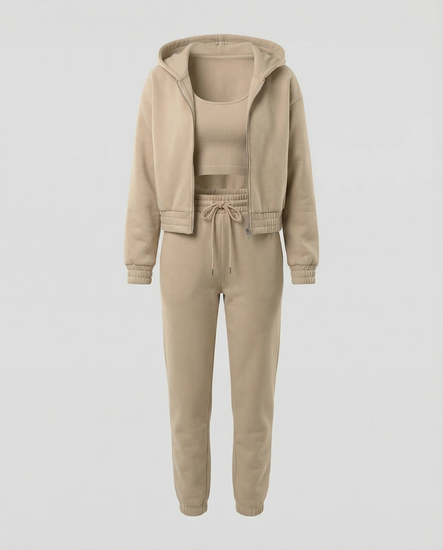Damen Freizeit Set 3-teilig mit Hoodie und Jogginghose - Image 4
