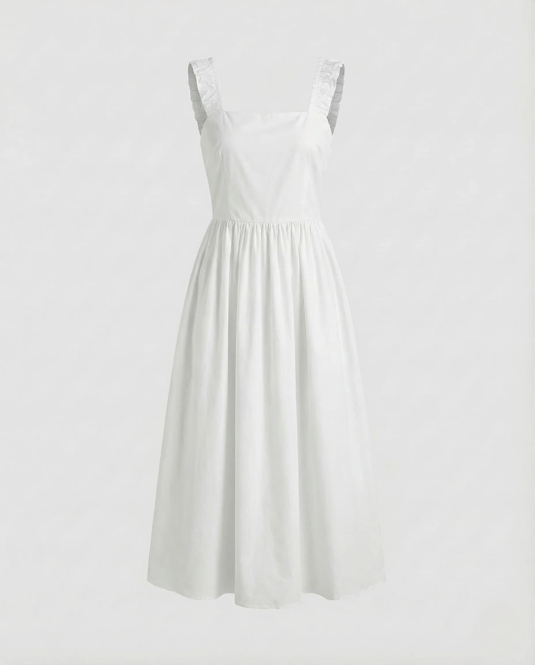 Damen Midikleid Eckiger Ausschnitt Taschen - Image 6