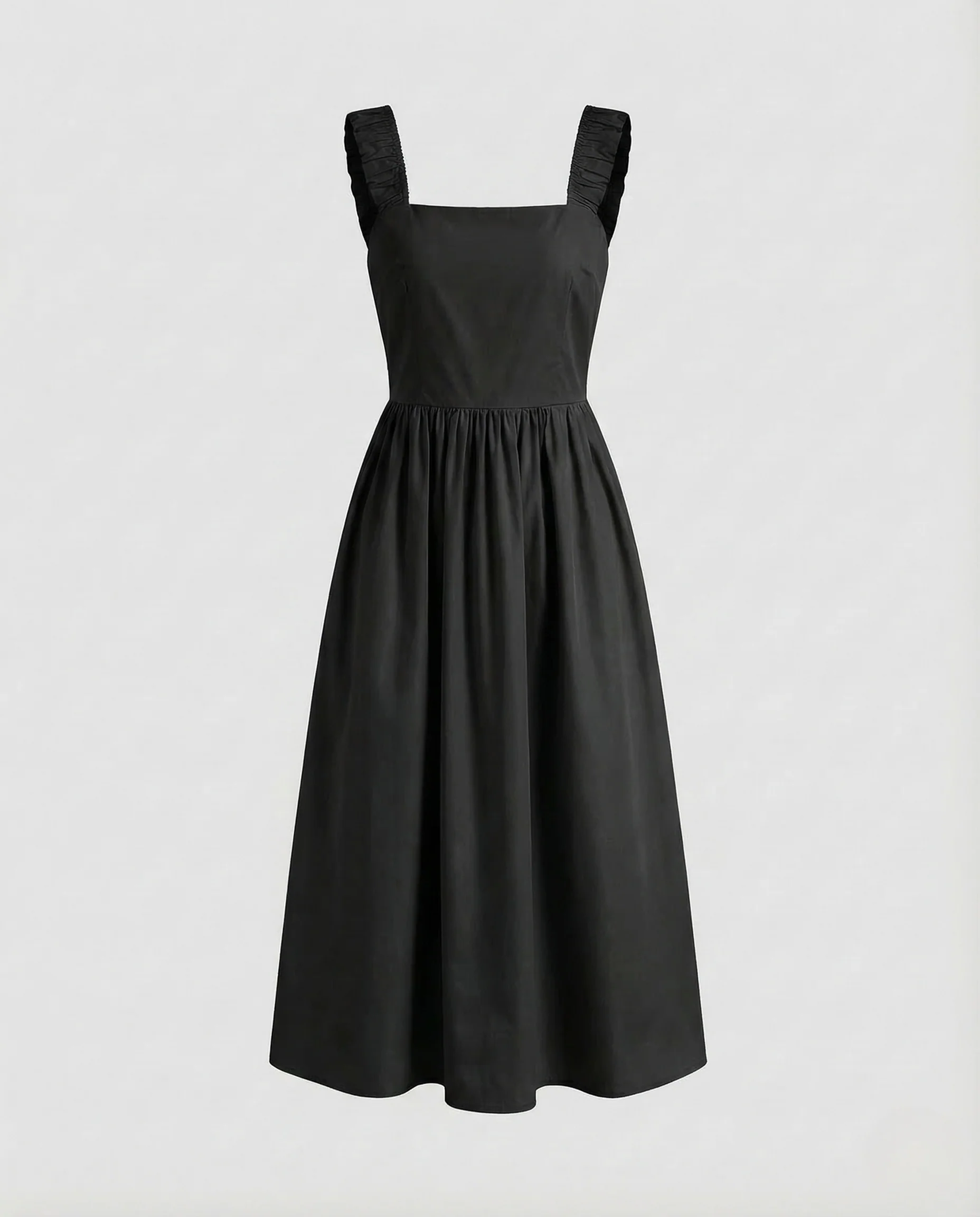 Damen Midikleid Eckiger Ausschnitt Taschen - Image 7