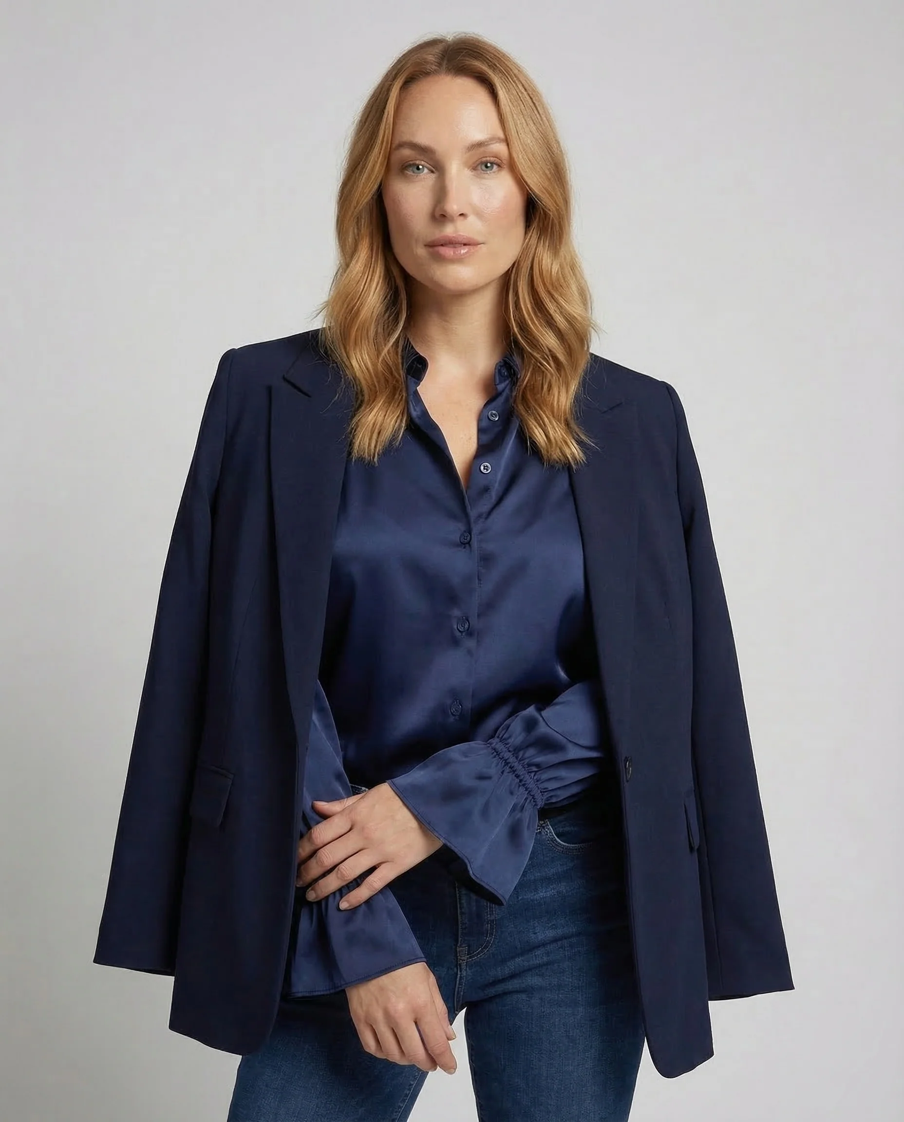 Damen Satinbluse Elegant - Image 2