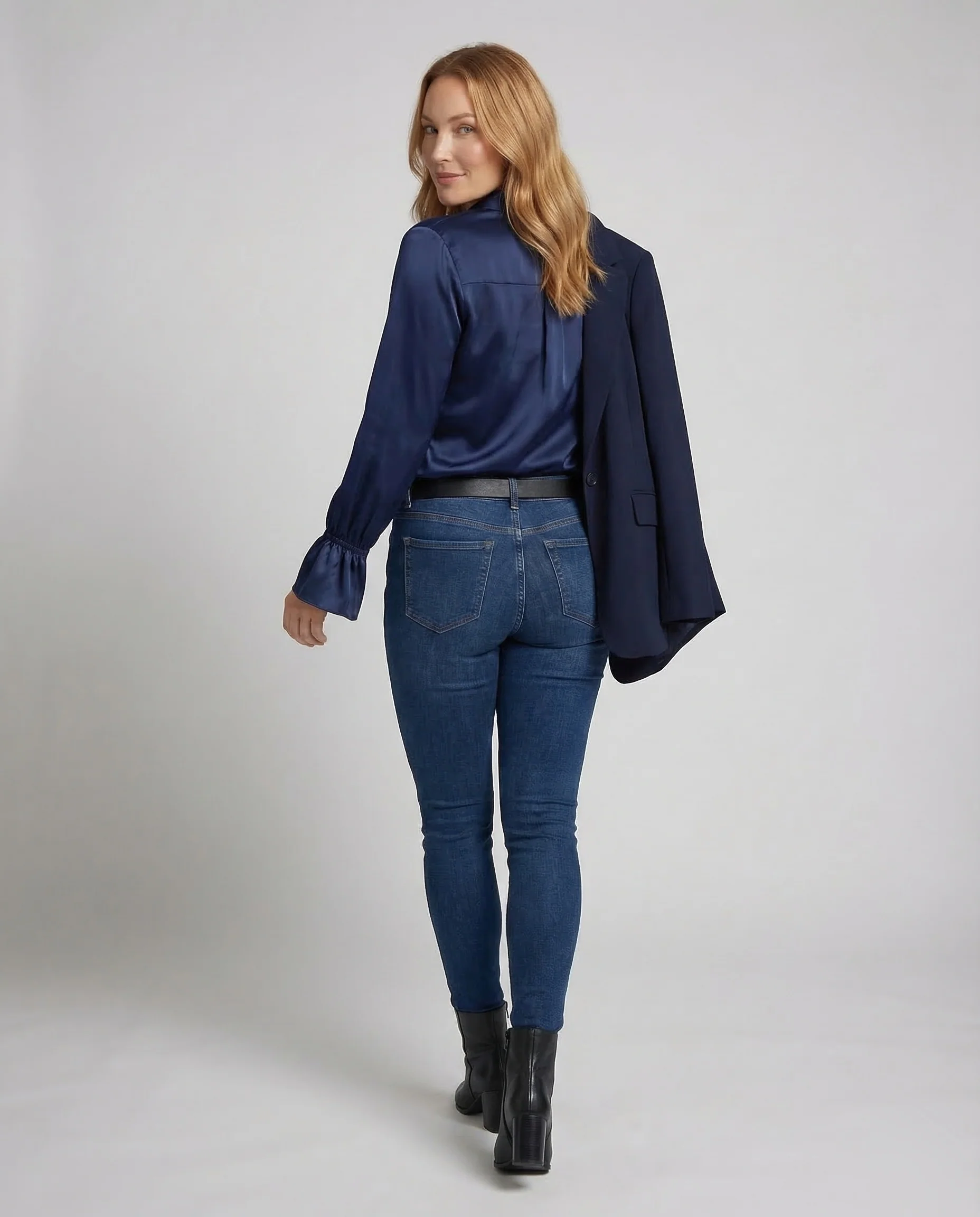 Damen Satinbluse Elegant - Image 4