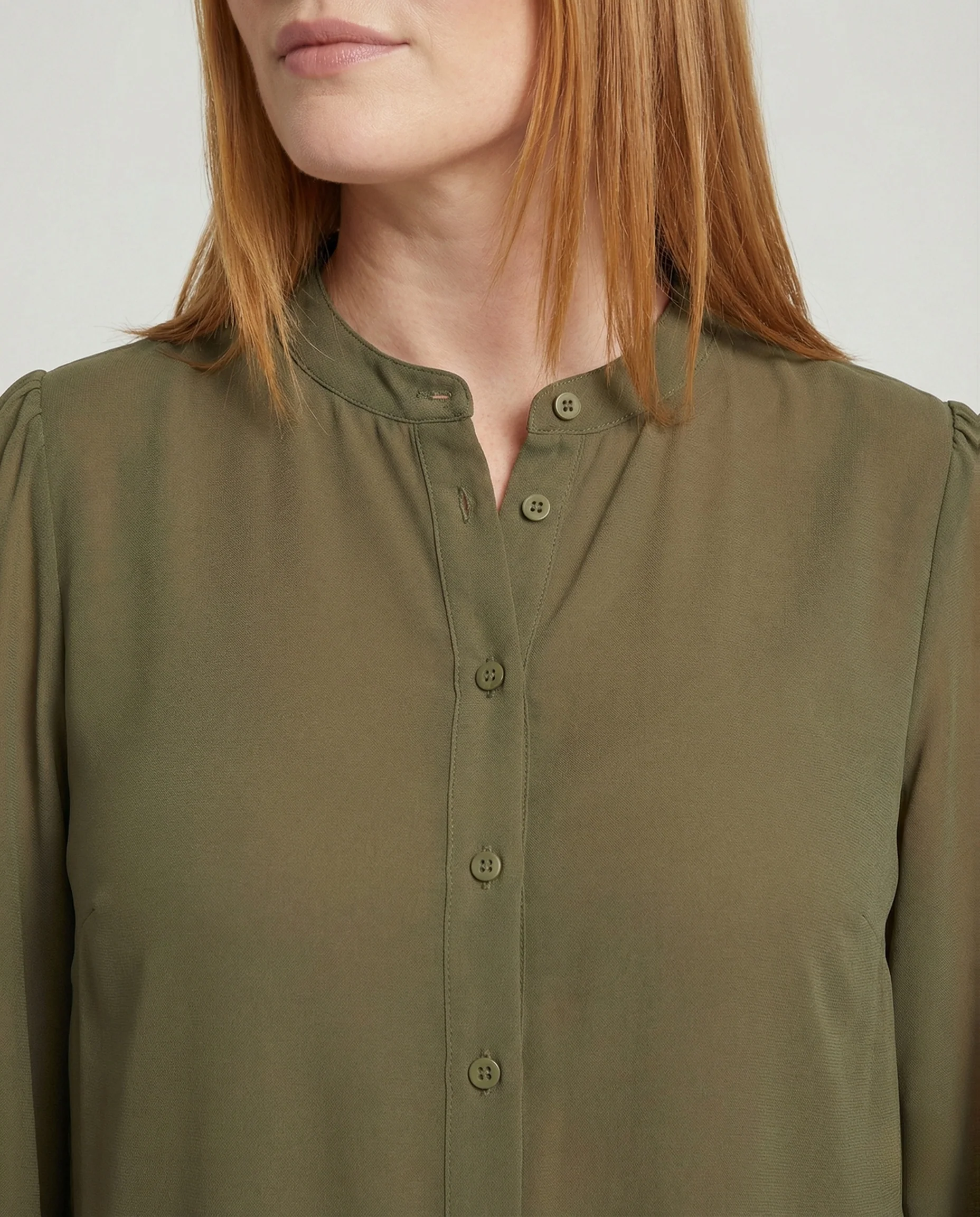 Damen Viskose Hemdbluse mit Stehkragen - Image 3