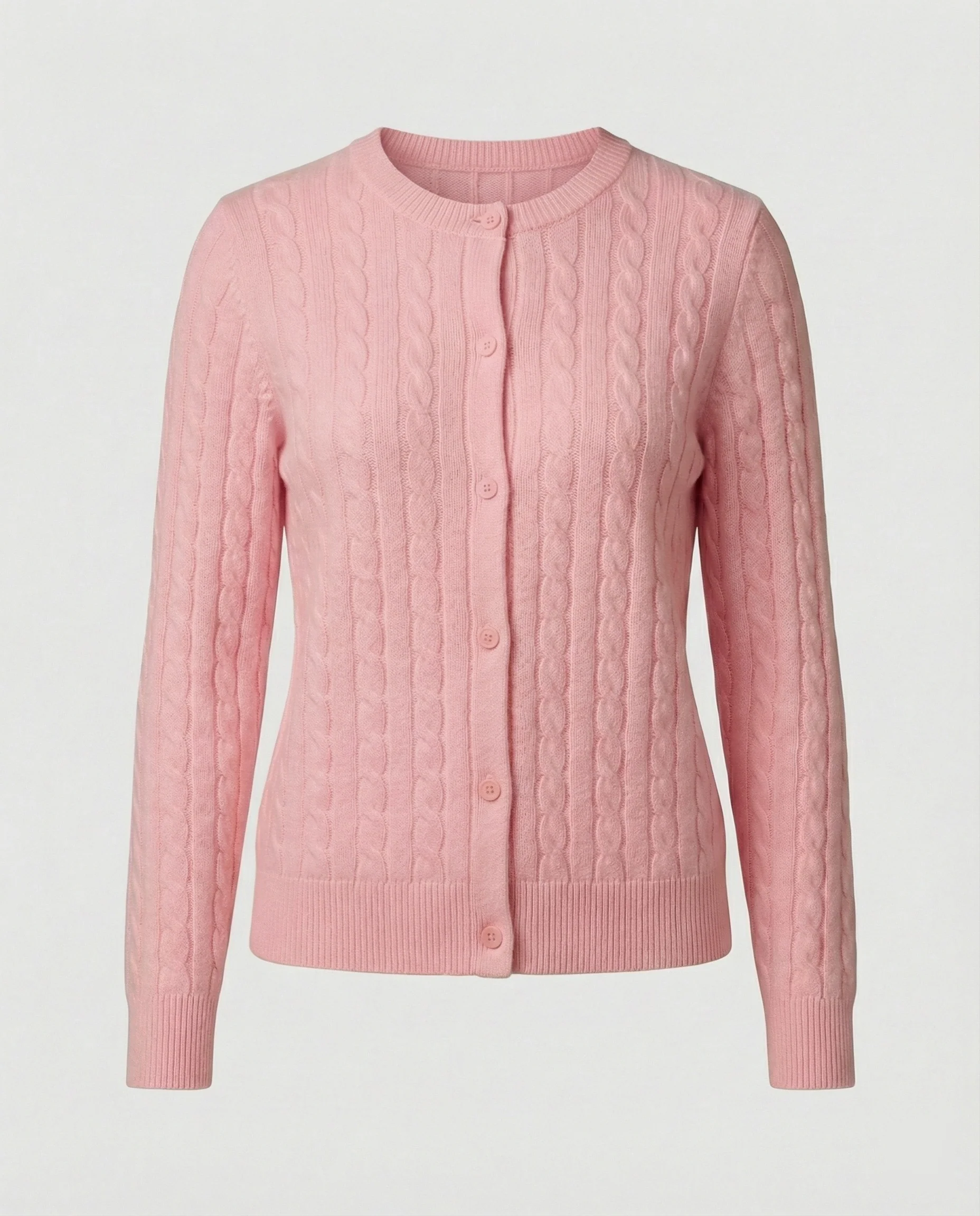 Edler fluffiger Zopfstrick-Cardigan mit Rundhalsausschnitt, feiner Knopfleiste und verlängerten Bündchen Heidi-Mode - Image 7