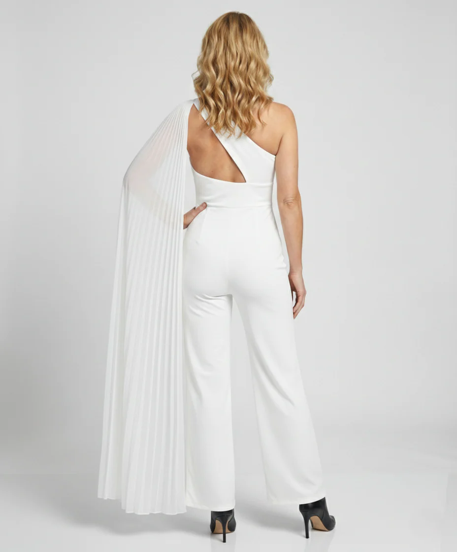 Damen Jumpsuit elegant One Shoulder - Image 2