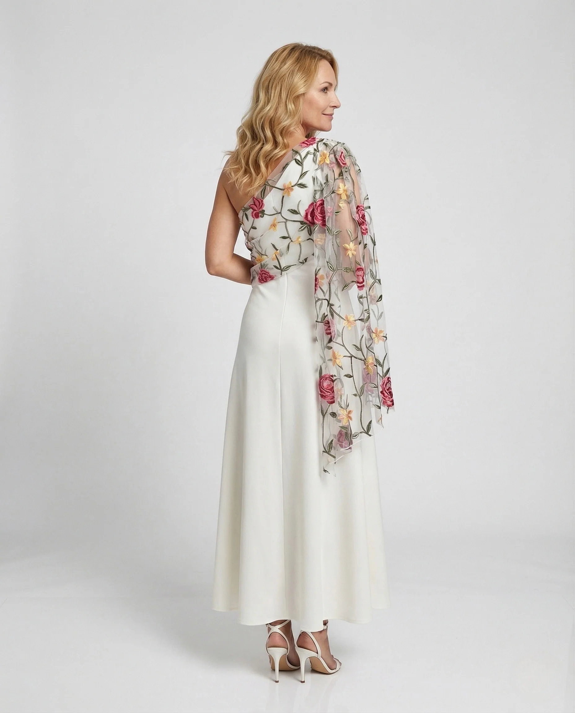 Damen Abendkleid elegant One Shoulder Satin - Image 3