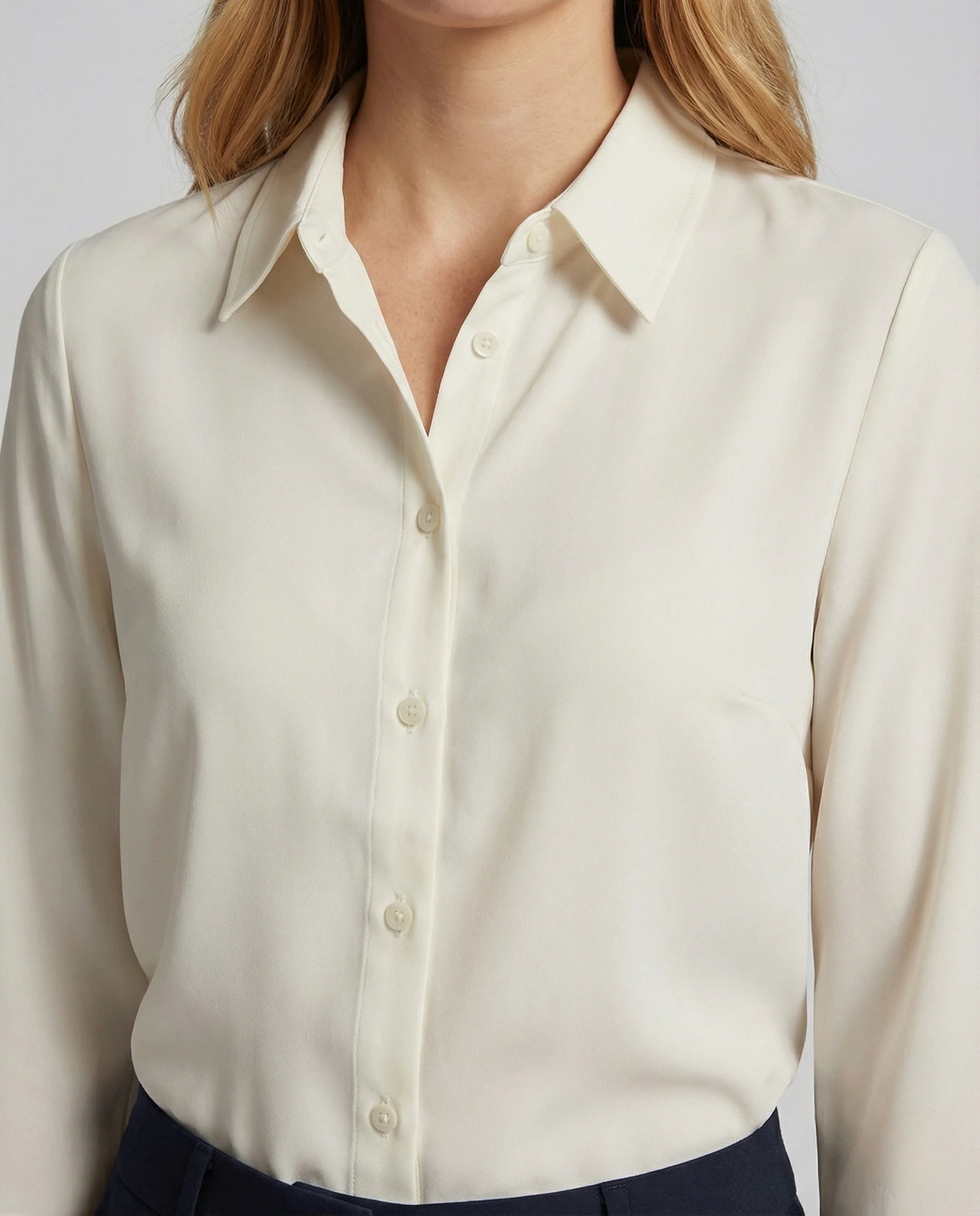 Damen Elegante Chiffon Hemdbluse mit Glockenärmeln - Image 3