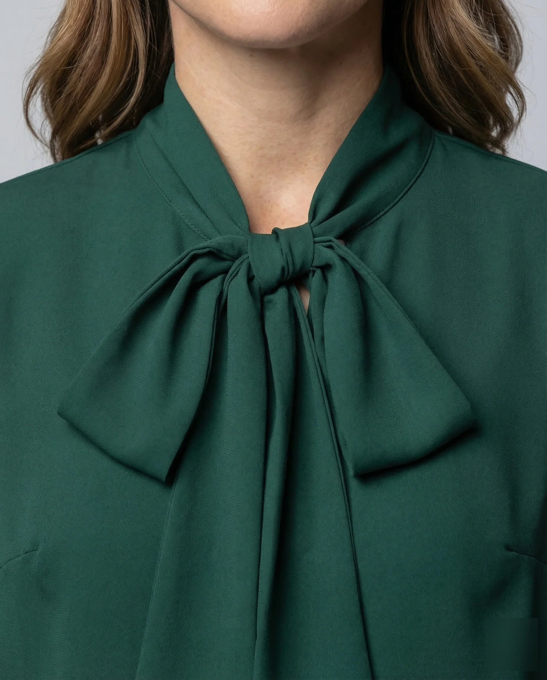 Damen Chiffonbluse Schleifenkragen - Image 3