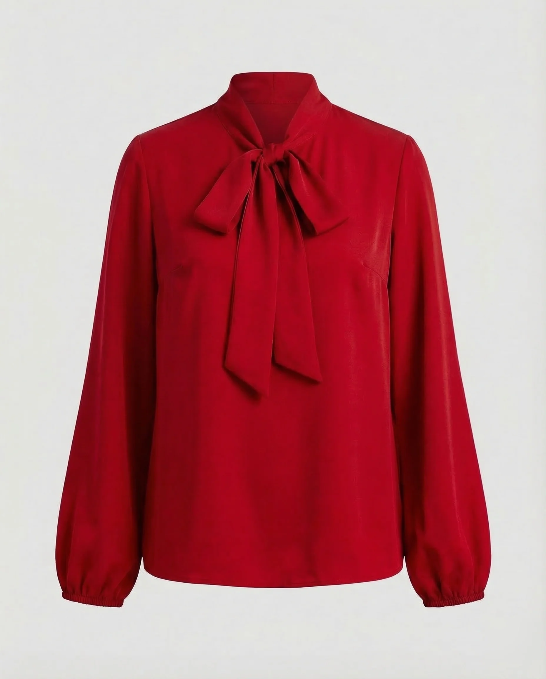 Damen Chiffonbluse Schleifenkragen - Image 6