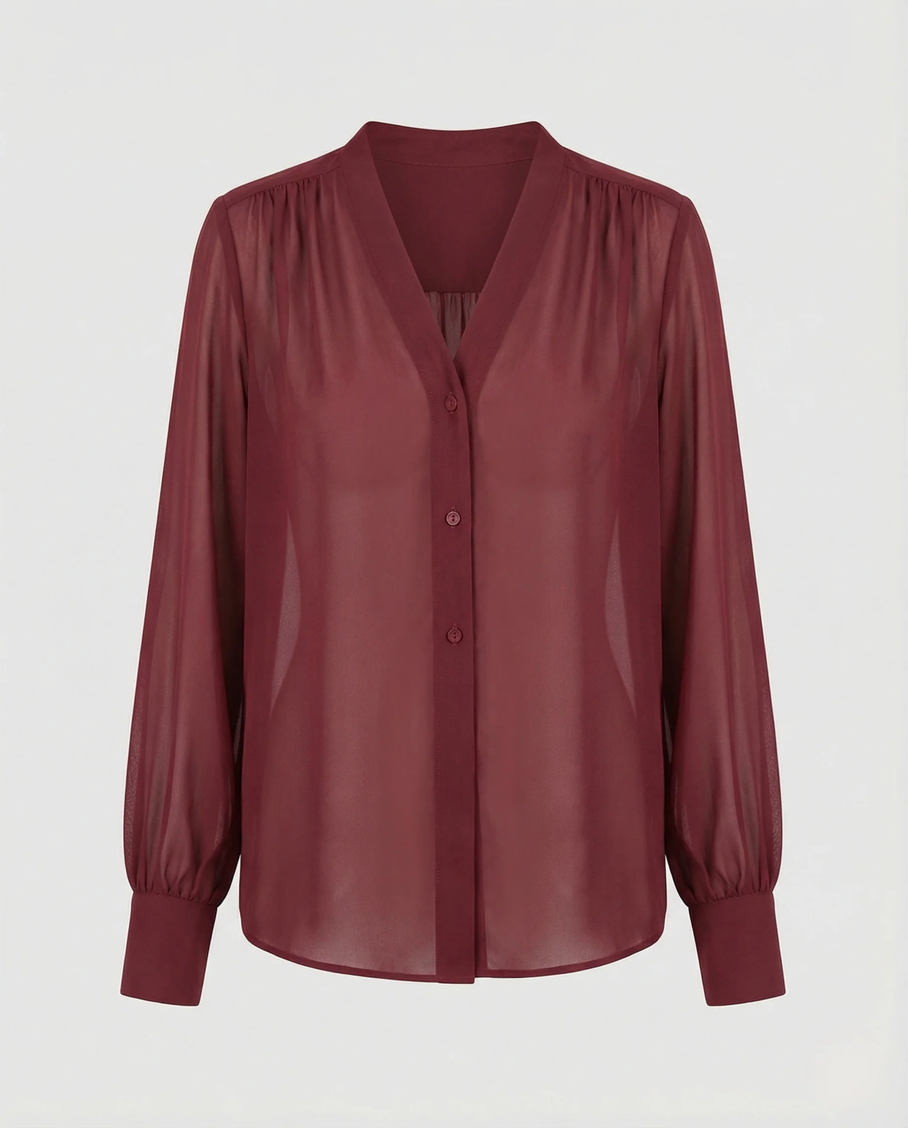 Damen Elegante Chiffonbluse mit V-Ausschnitt - Image 5