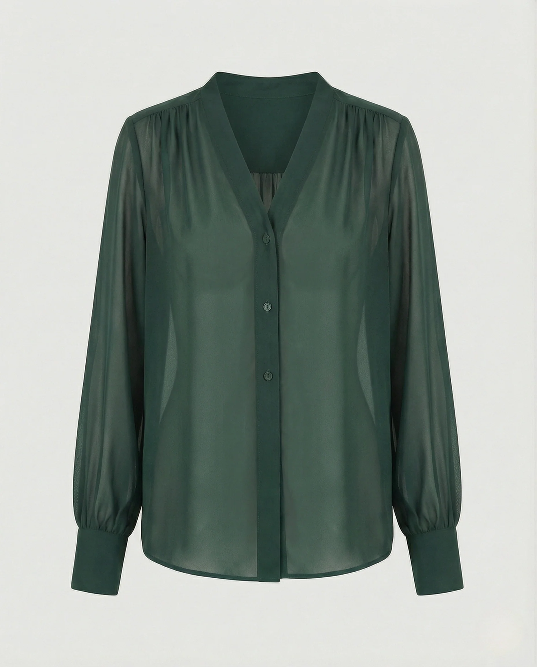 Damen Elegante Chiffonbluse mit V-Ausschnitt - Image 6