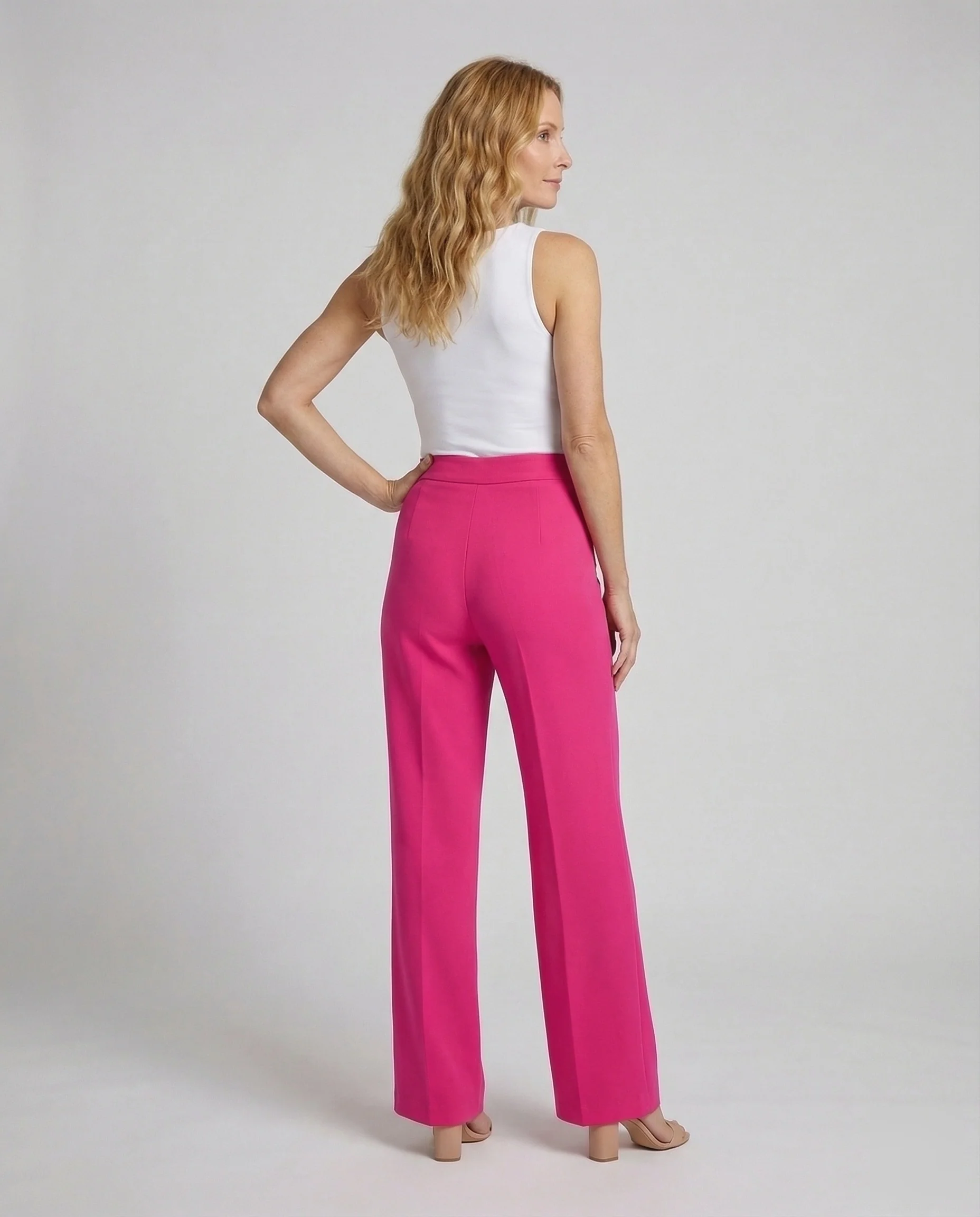 Damen Palazzo Hose Crepe High Waist - Image 3
