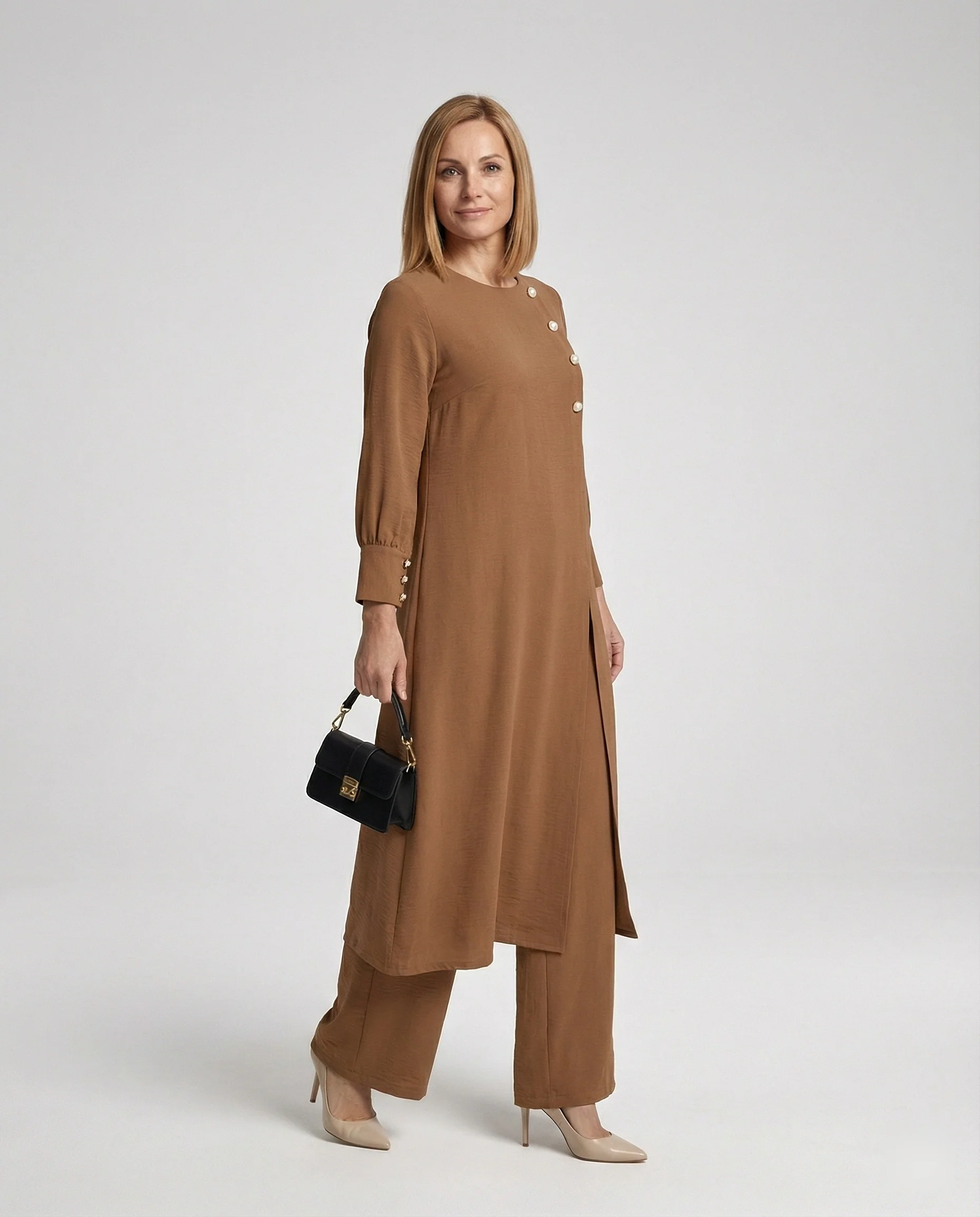 Damen Zweiteiler Set elegant Tunika Hose - Image 3