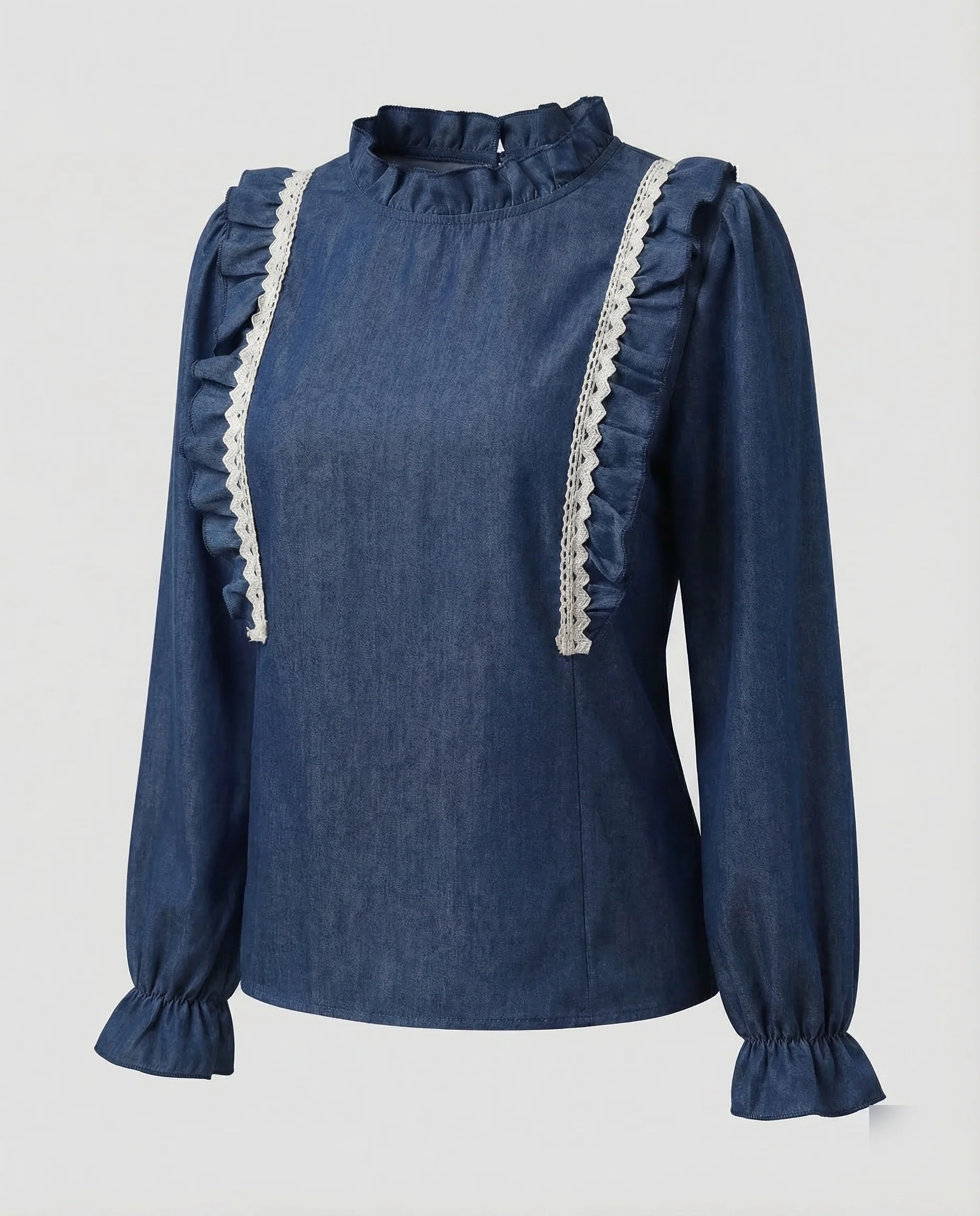 Damen Rüschenbluse Spitze - Image 6