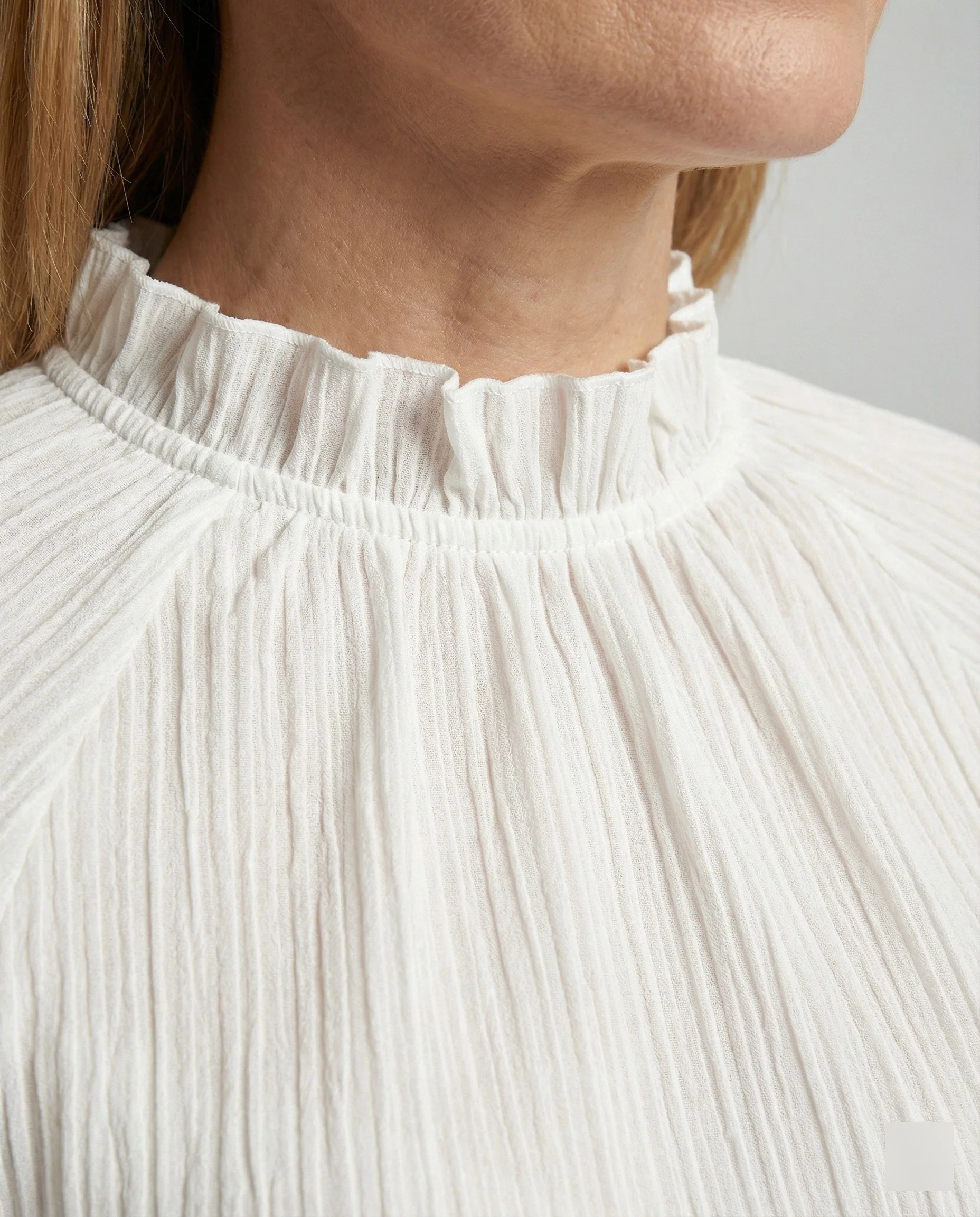 Damen Bluse Rüschen Stehkragen - Image 3