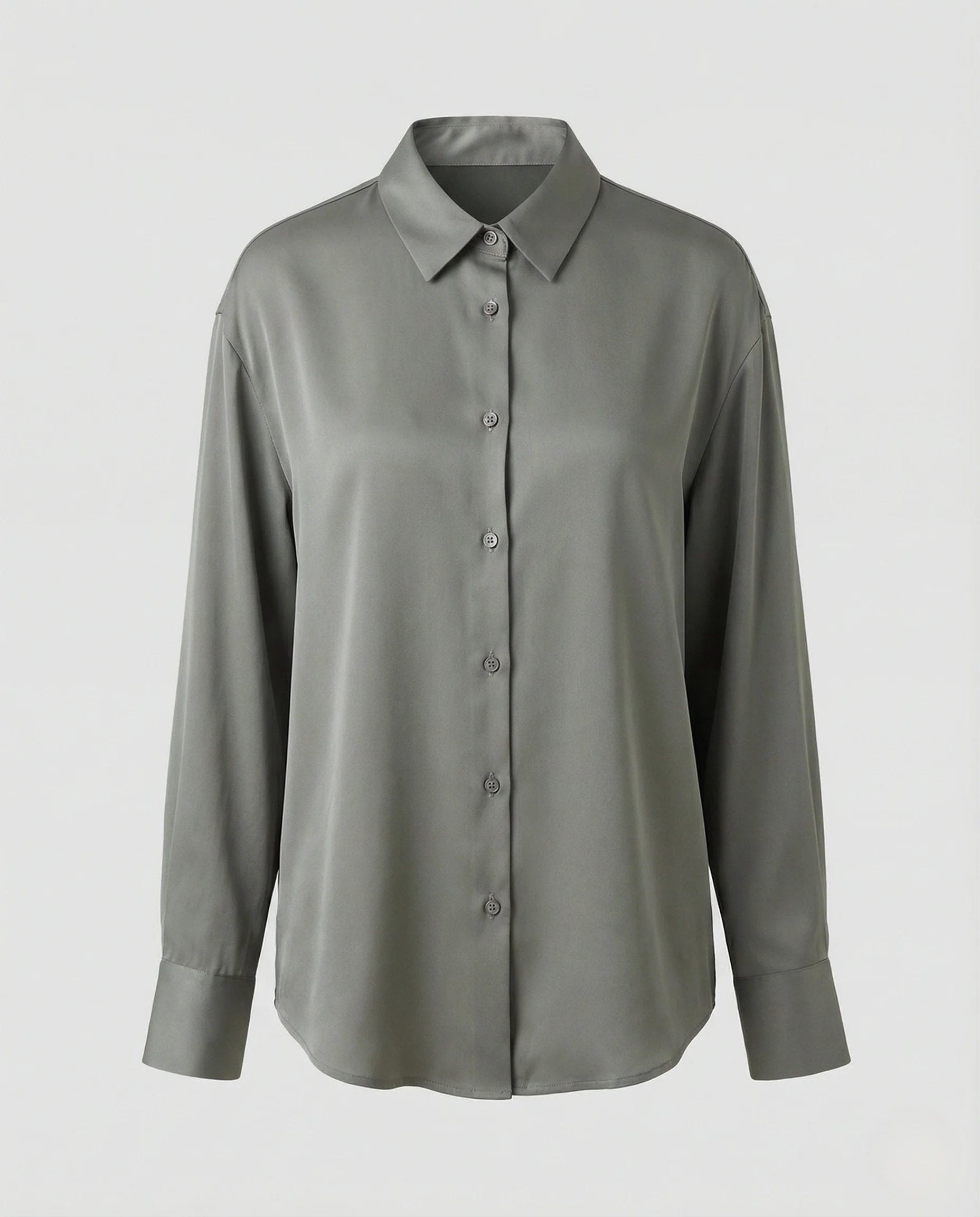 Bluse Damen Satin Hemdkragen - Image 4