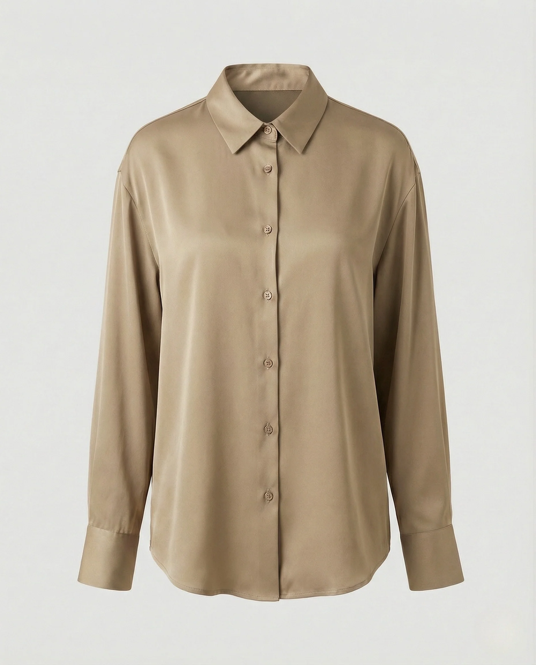 Bluse Damen Satin Hemdkragen - Image 5