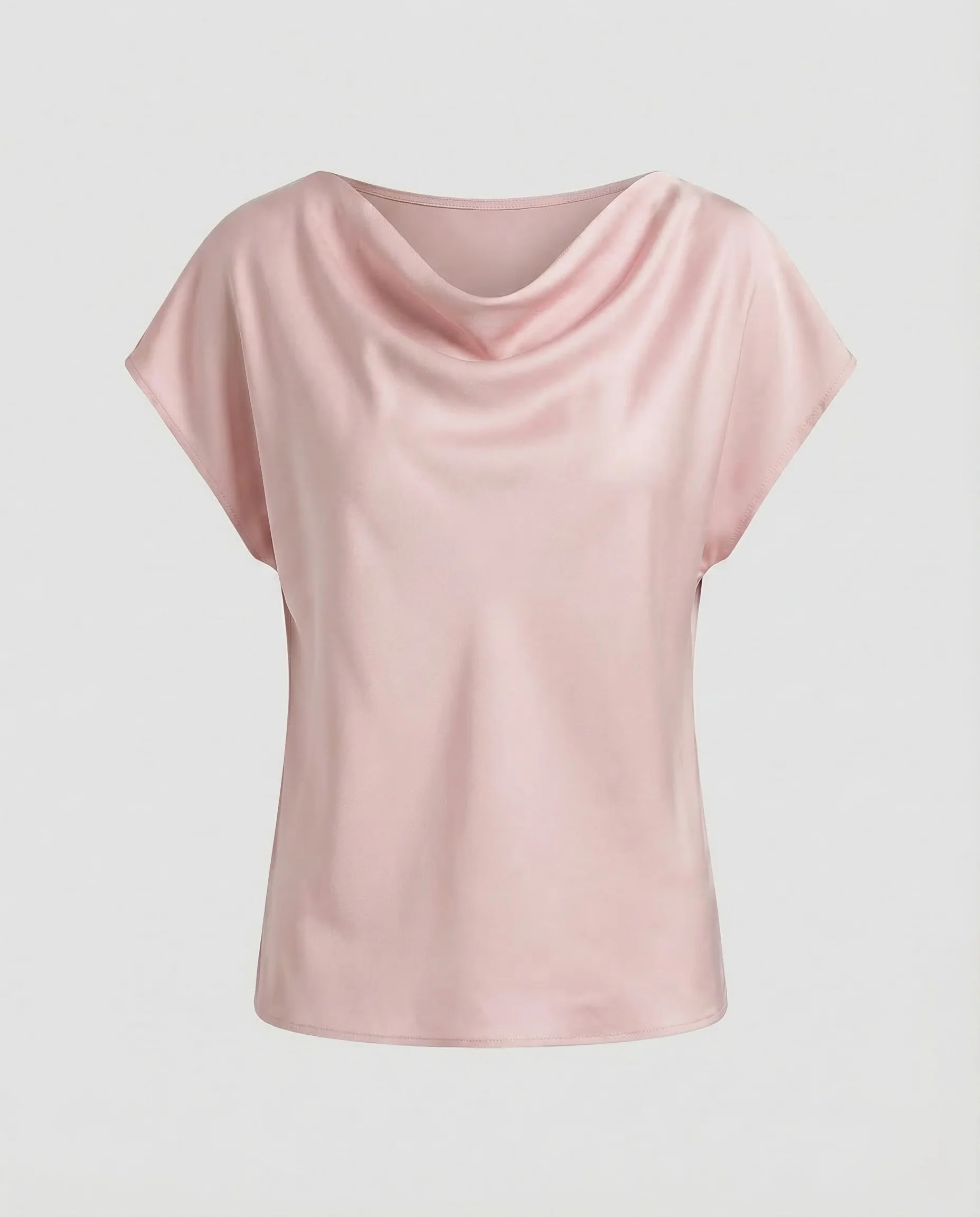 Damen Satinbluse Wasserfallkragen - Image 6