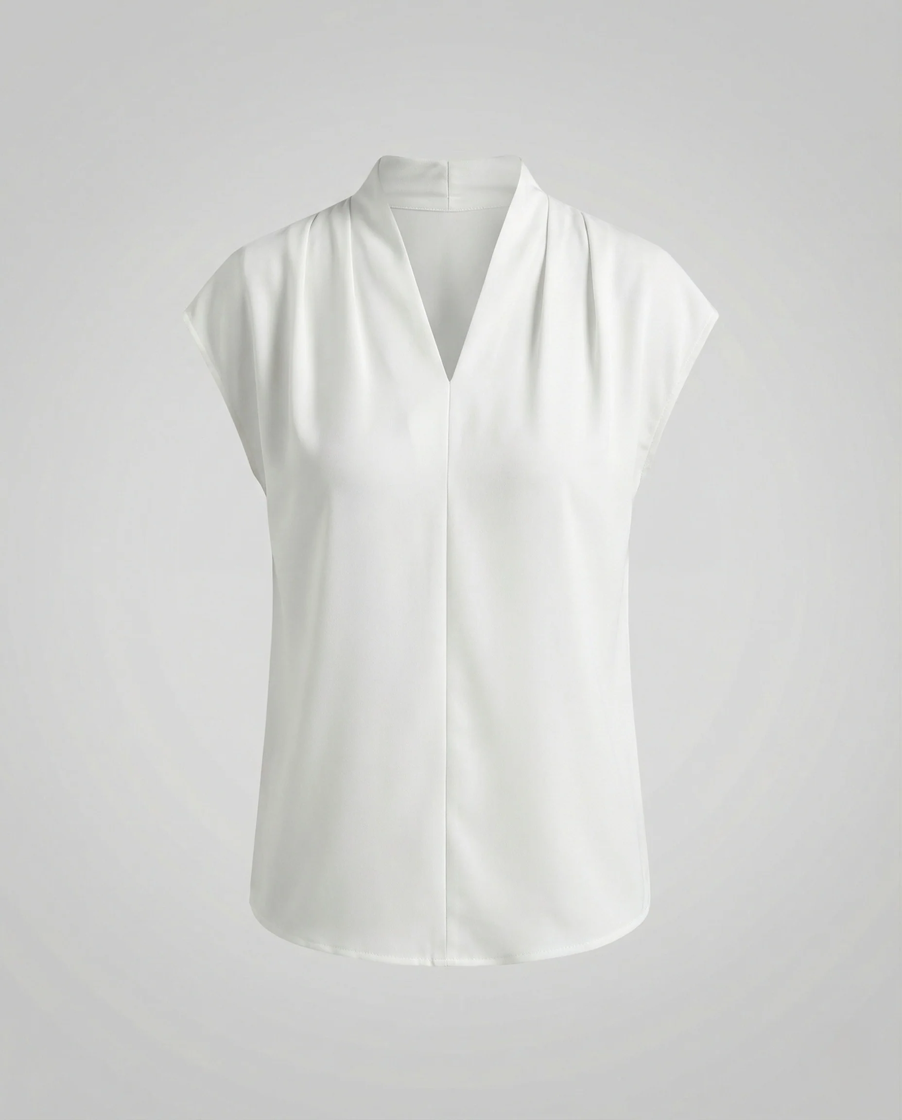 Damen Seidenoptik Bluse mit V-Ausschnitt - Image 6